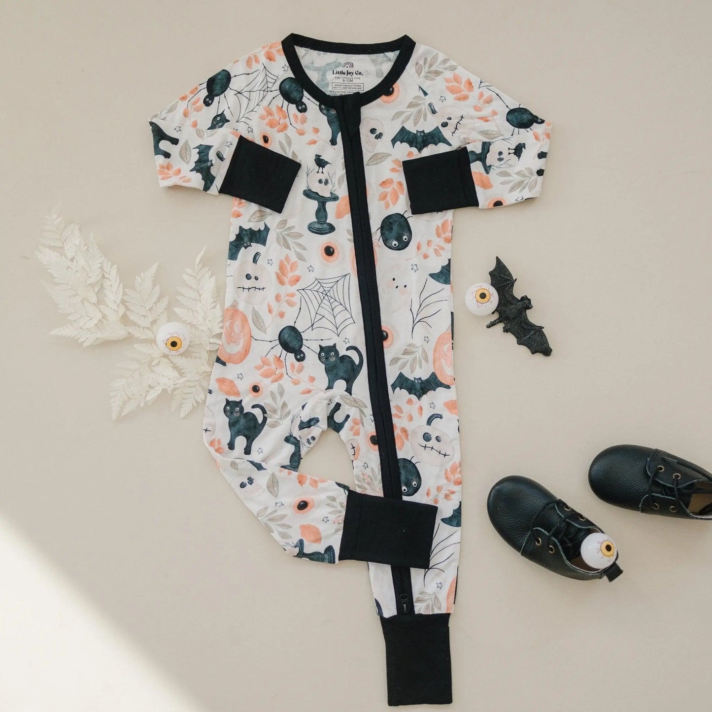Little Joy Co. Boo Bash Bamboo Zippy Romper Pajamas For Newborn 0 3 Months - Apparel & Accessories > Clothing > Baby & Toddler Clothing > Baby & Toddler Outfits