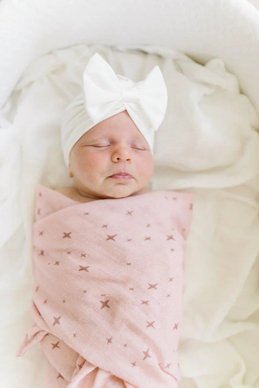 Bow Turban Hat - White Harp Angel Boutique