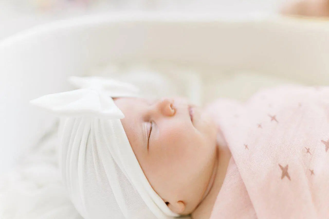 Bow Turban Hat - White Harp Angel Boutique