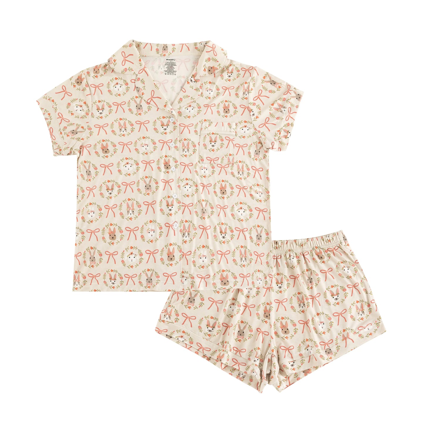 Bows & Bunnies (Women's Short Sleeve PJ) Dreamlet Everetts Place: Online Boutique