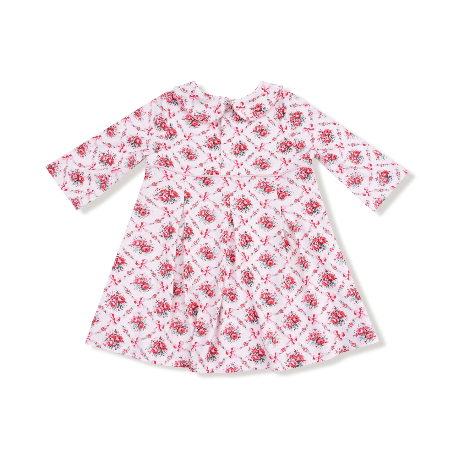 Angel Dear Box Pleat Dress With Three Quarter Sleeve Peter Pan Collar - Apparel & Accessories > Clothing > Baby & Toddler Clothing > Baby & Toddler Dresses 930