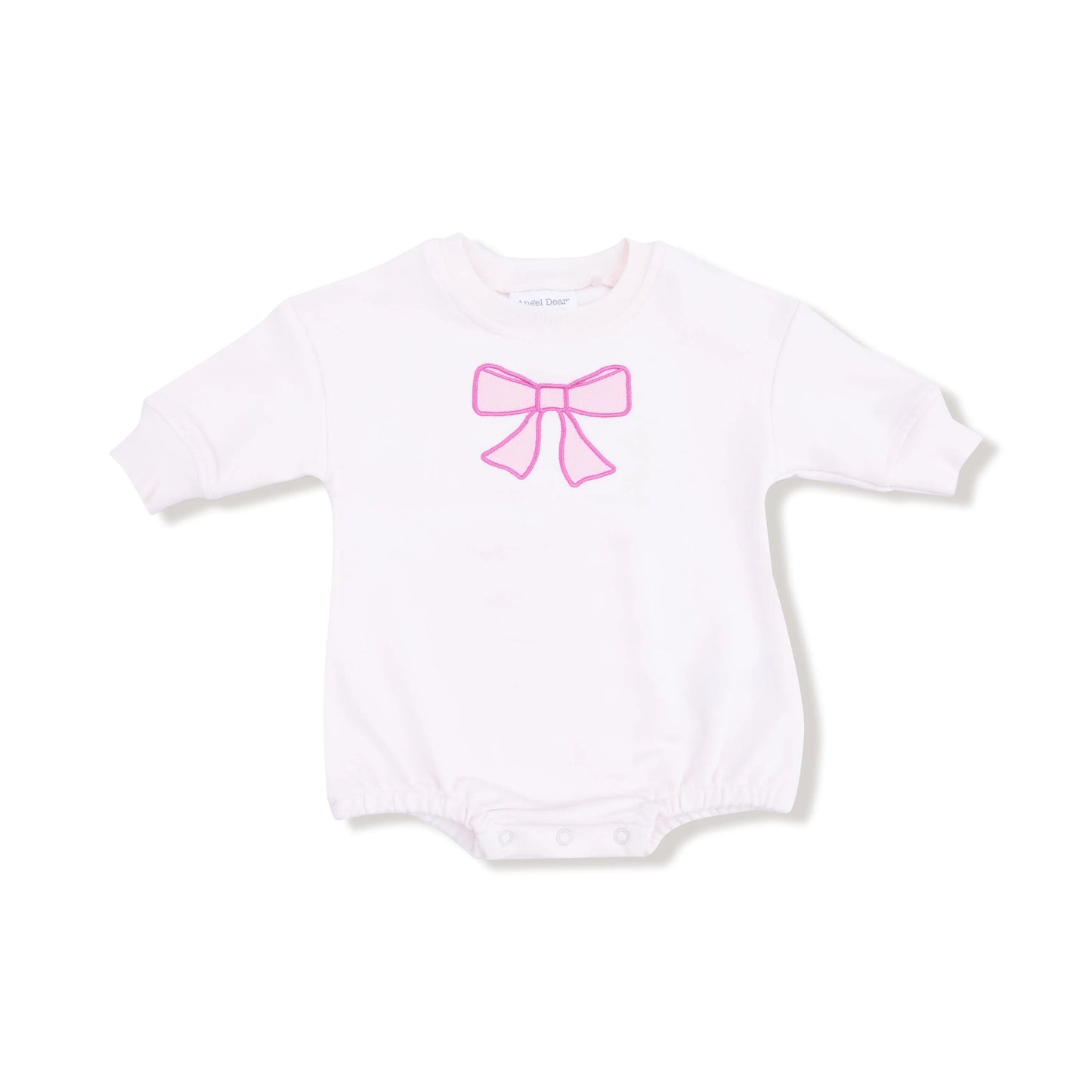 Angel Dear Bubble Sweatshirt With Pink Bow Applique For Cozy Layers - Apparel & Accessories > Clothing > Baby & Toddler Clothing > Baby One-Pieces 744