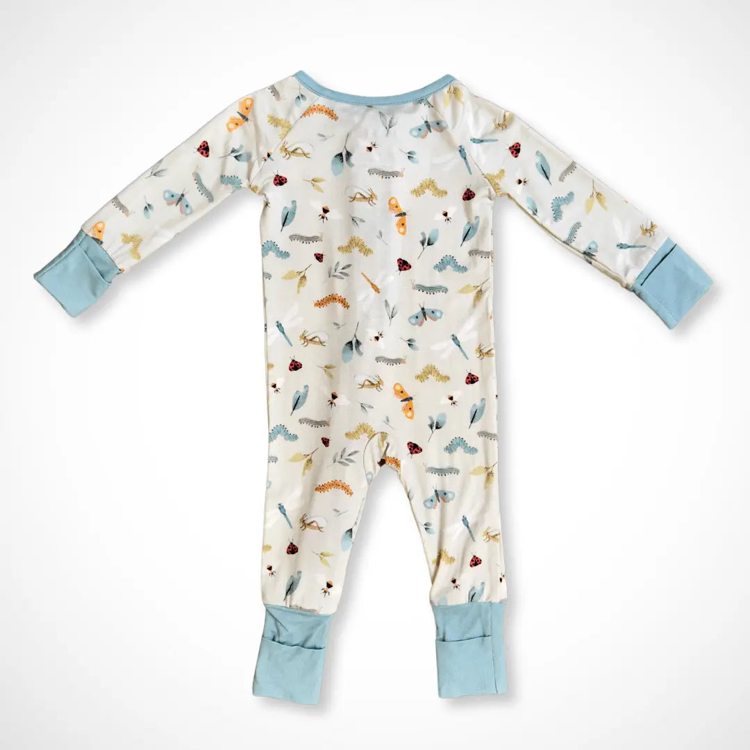 Bug Buddies Bamboo Baby Pajamas with Two Way Zipper and Fold Over Hands and Feet Kolorful Everetts Place: Online Boutique