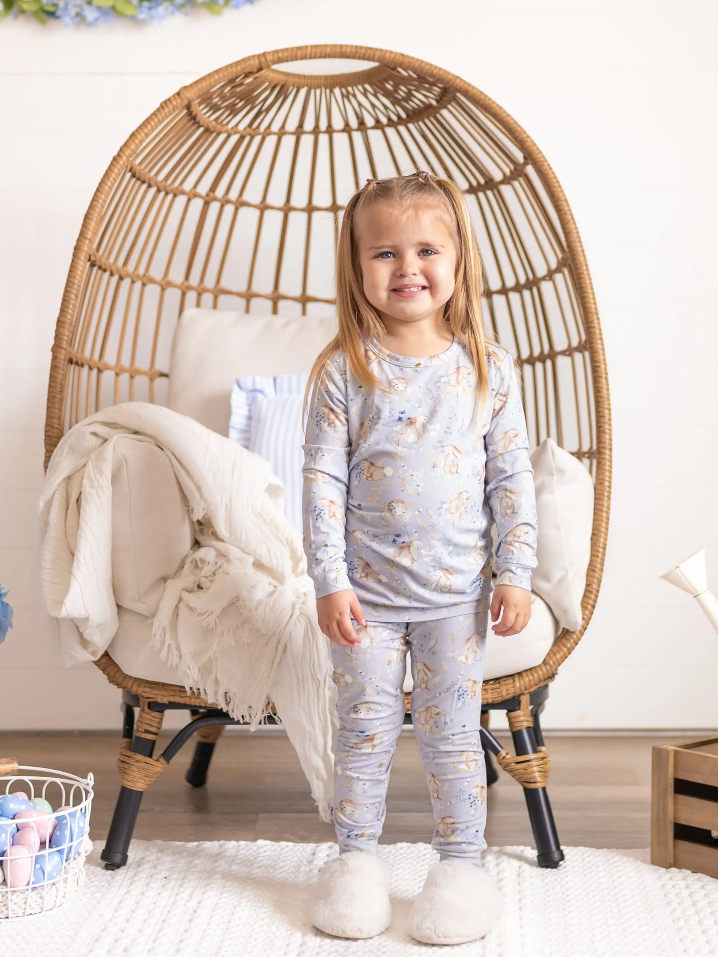 Little Joy Co. Bunny Blossoms 2Pc Bamboo Pajamas Soft Breathable Comfort - Apparel & Accessories > Clothing > Baby & Toddler Clothing > Baby & Toddler Sleepwear