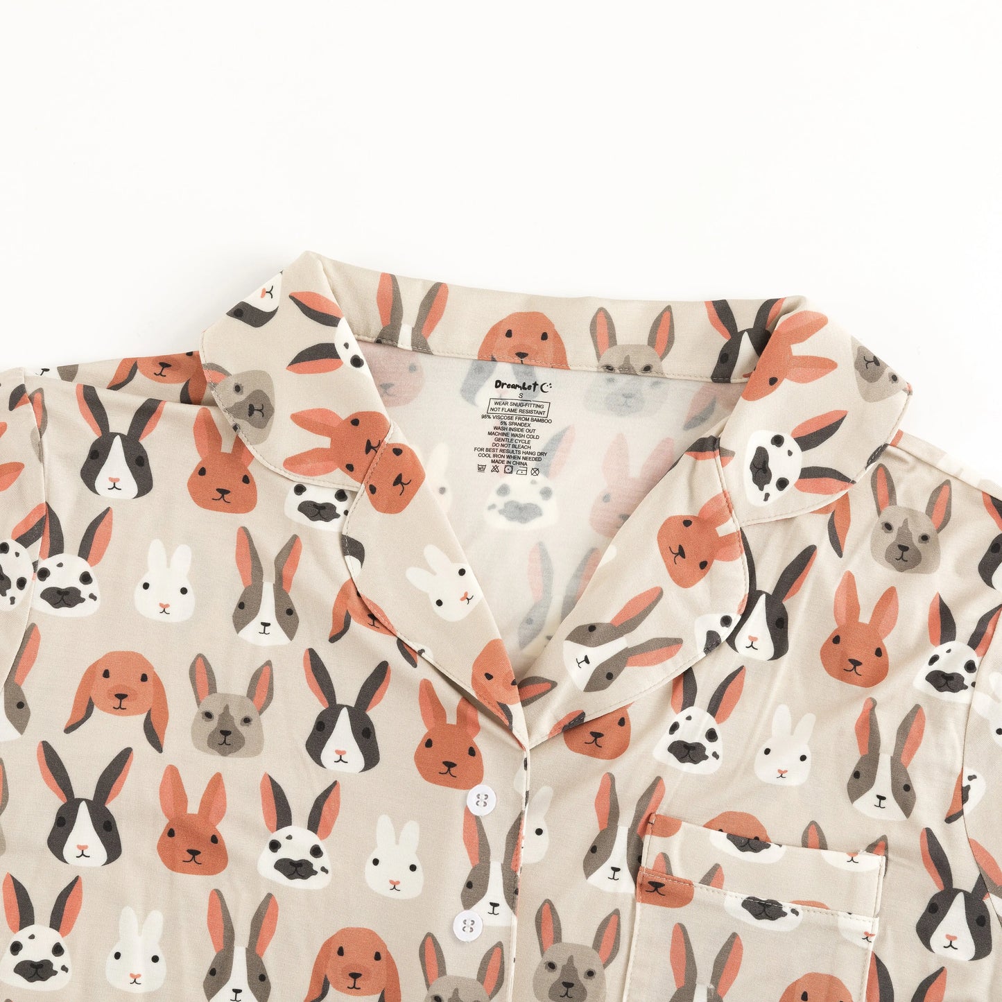 Bunny Crew Womens Short Sleeve Pajama Set Bamboo Viscose Dreamlet Everetts Place: Online Boutique