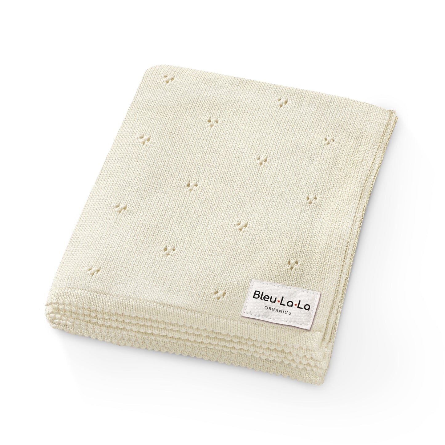 Organic Pointelle Luxury Knit Swaddle Blanket in 100 Percent Organic Cotton Bleu La La