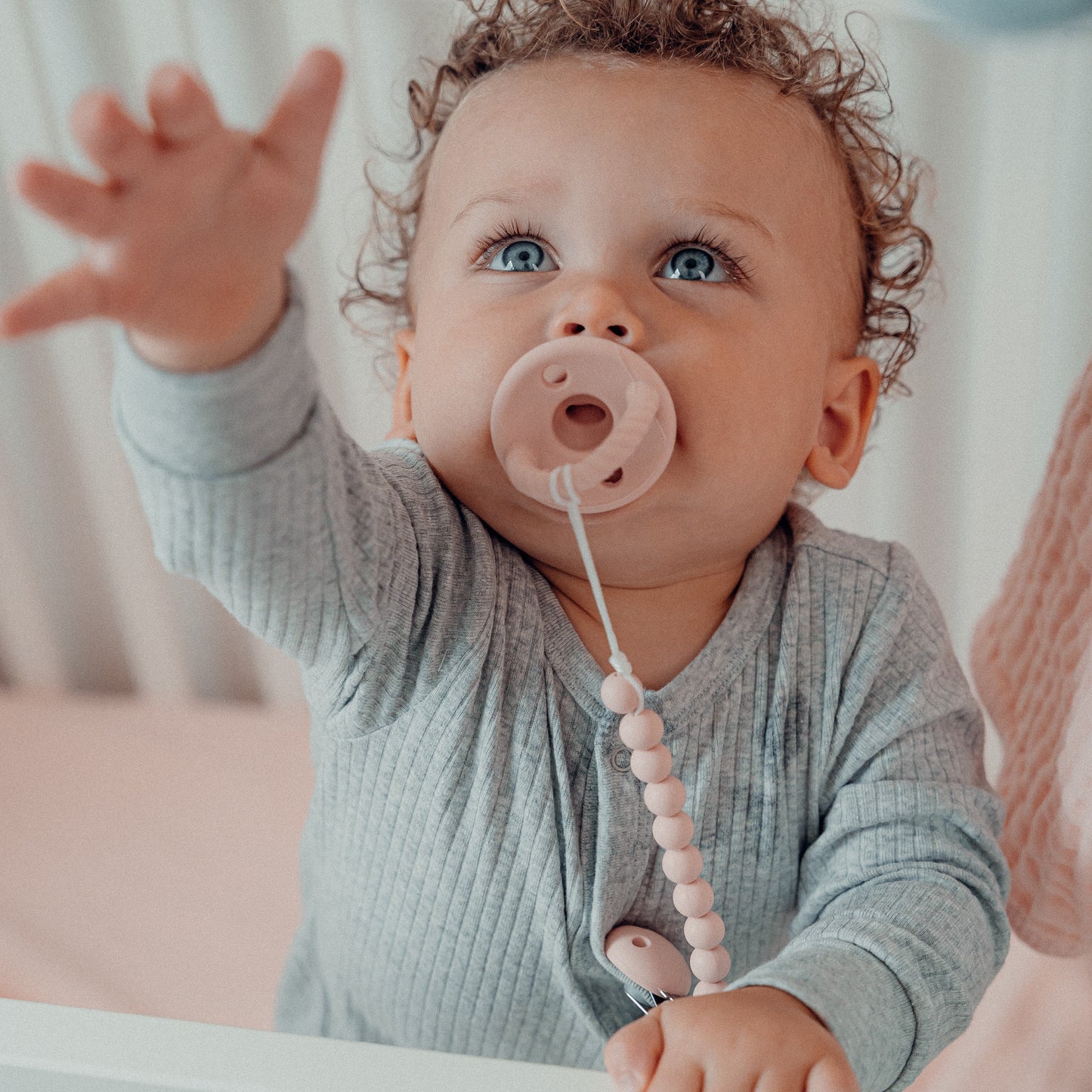 Pink Blush Pacifier Clips 2 Pack Newborns Comfy Cubs Comfy Cubs Everetts Place: Online Boutique