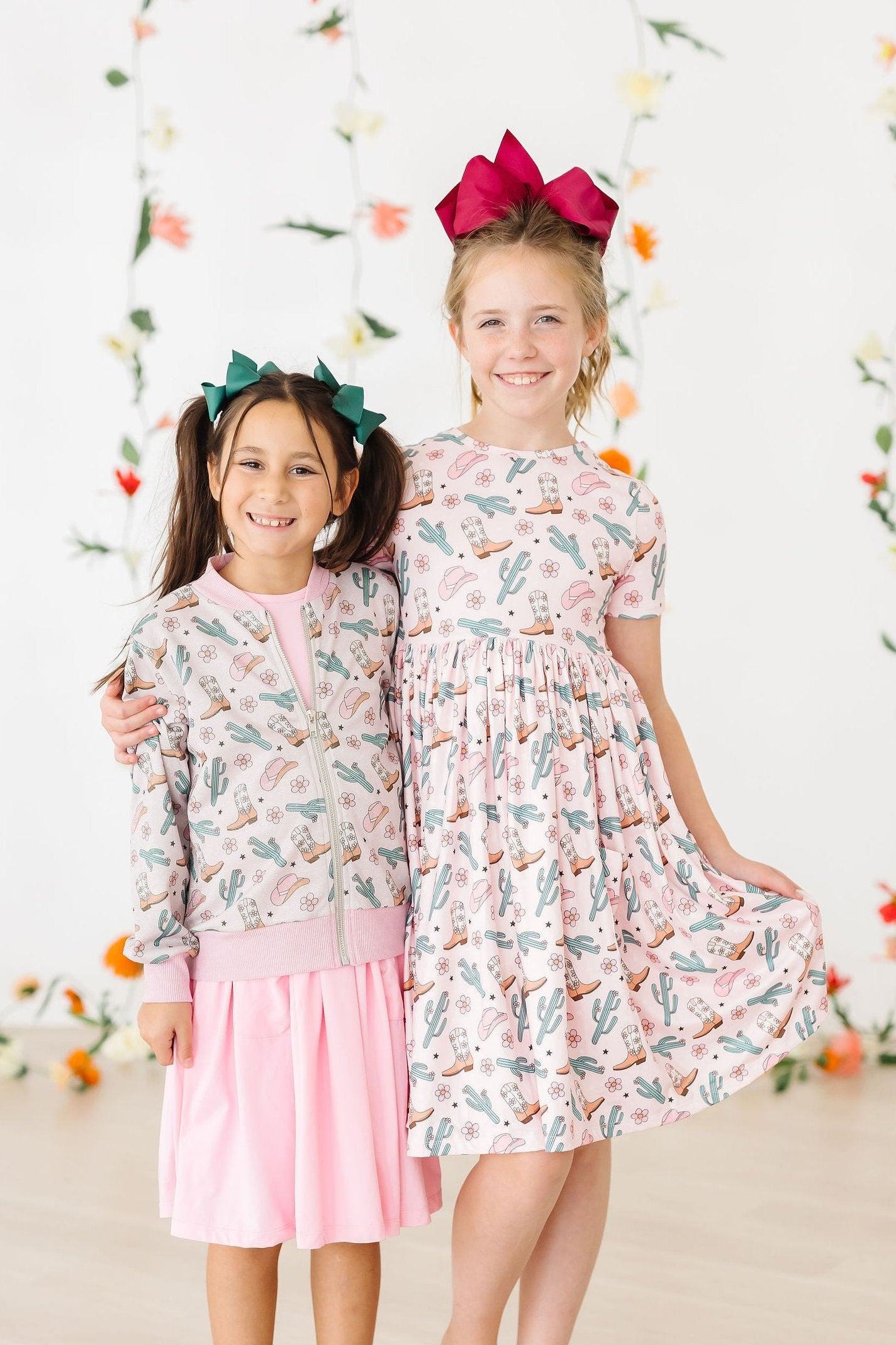 Mila & Rose ® Cactus Cowgirl Short Sleeve Pocket Twirl Dress For Girls - Apparel & Accessories > Clothing > Dresses Twirl Pocket Dress S/S