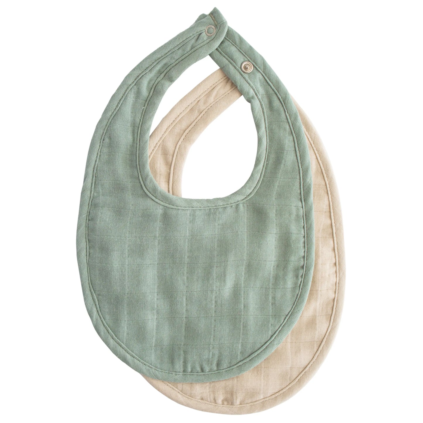 Muslin Bibs for Babies with Dual Snap Closure - Soft and Absorbent Multi-Layered Design Mushie