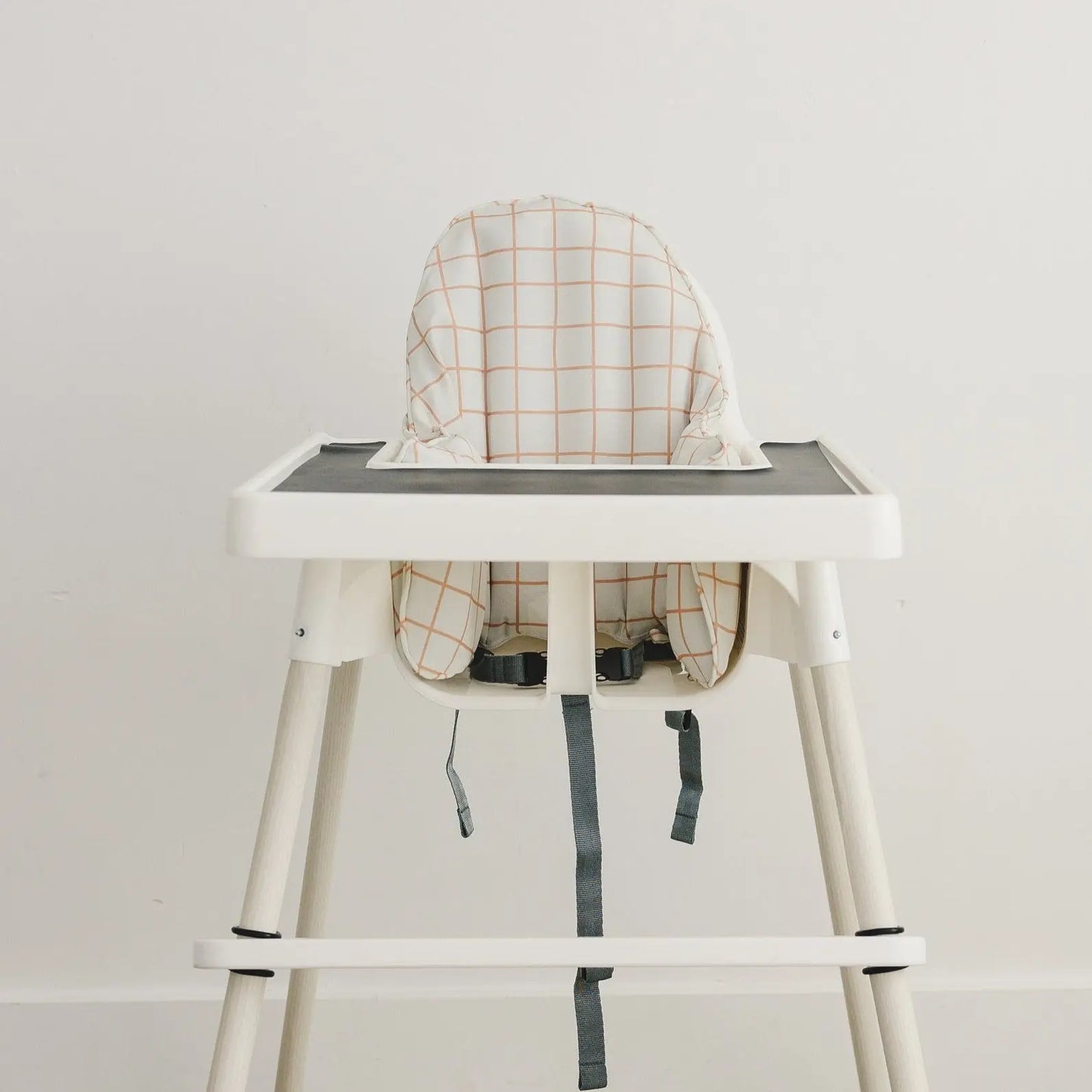 Little Joy Co. Camel Windowpane Cushion Cover for IKEA Antilop Highchair - Furniture > Baby & Toddler Furniture > High Chair & Booster Seat Accessories