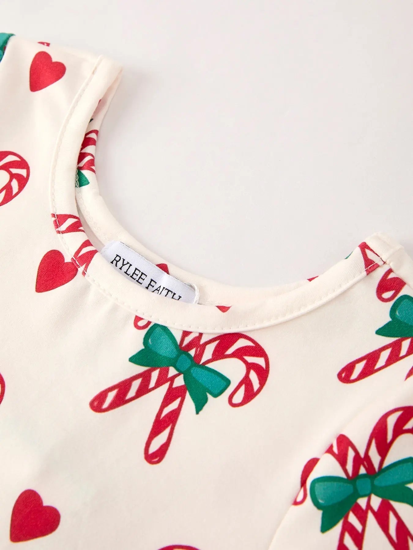 Rylee Faith Designs Candy Cane and Heart Christmas Girls Dress - Apparel & Accessories > Clothing > Baby & Toddler Clothing > Baby & Toddler Dresses Dress