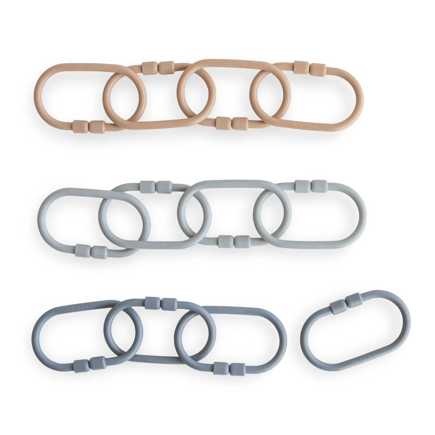 Chain Link Rings for Strollers and Car Seats Durable Plastic Toy Attachments Mushie