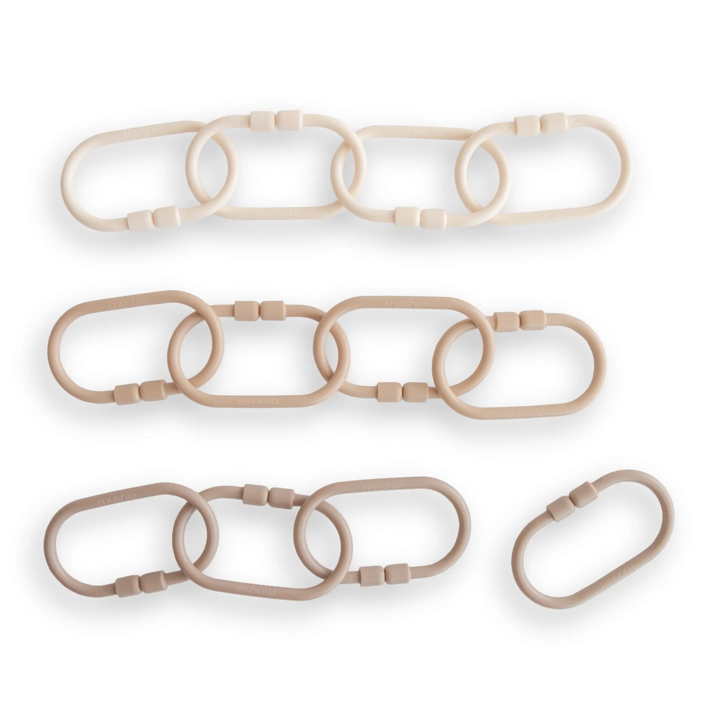 Chain Link Rings for Strollers and Car Seats Durable Plastic Toy Attachments Mushie