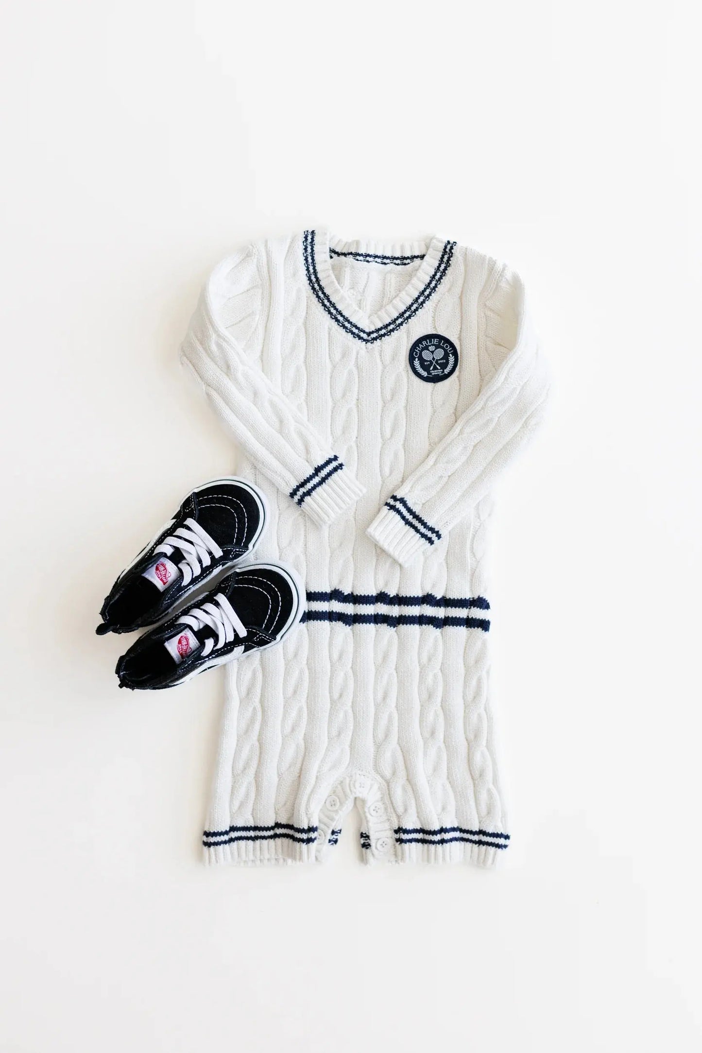 Charlie Lou Baby Varsity Sweater Romper Cozy Fall Outfit Charlie Lou Baby Everetts Place: Online Boutique