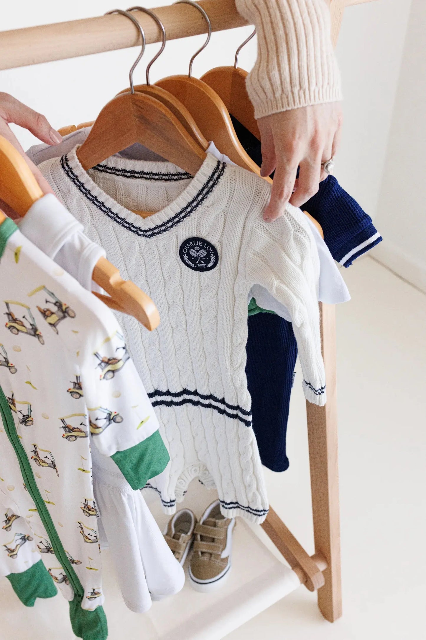 Charlie Lou Baby Varsity Sweater Romper Cozy Fall Outfit Charlie Lou Baby Everetts Place: Online Boutique
