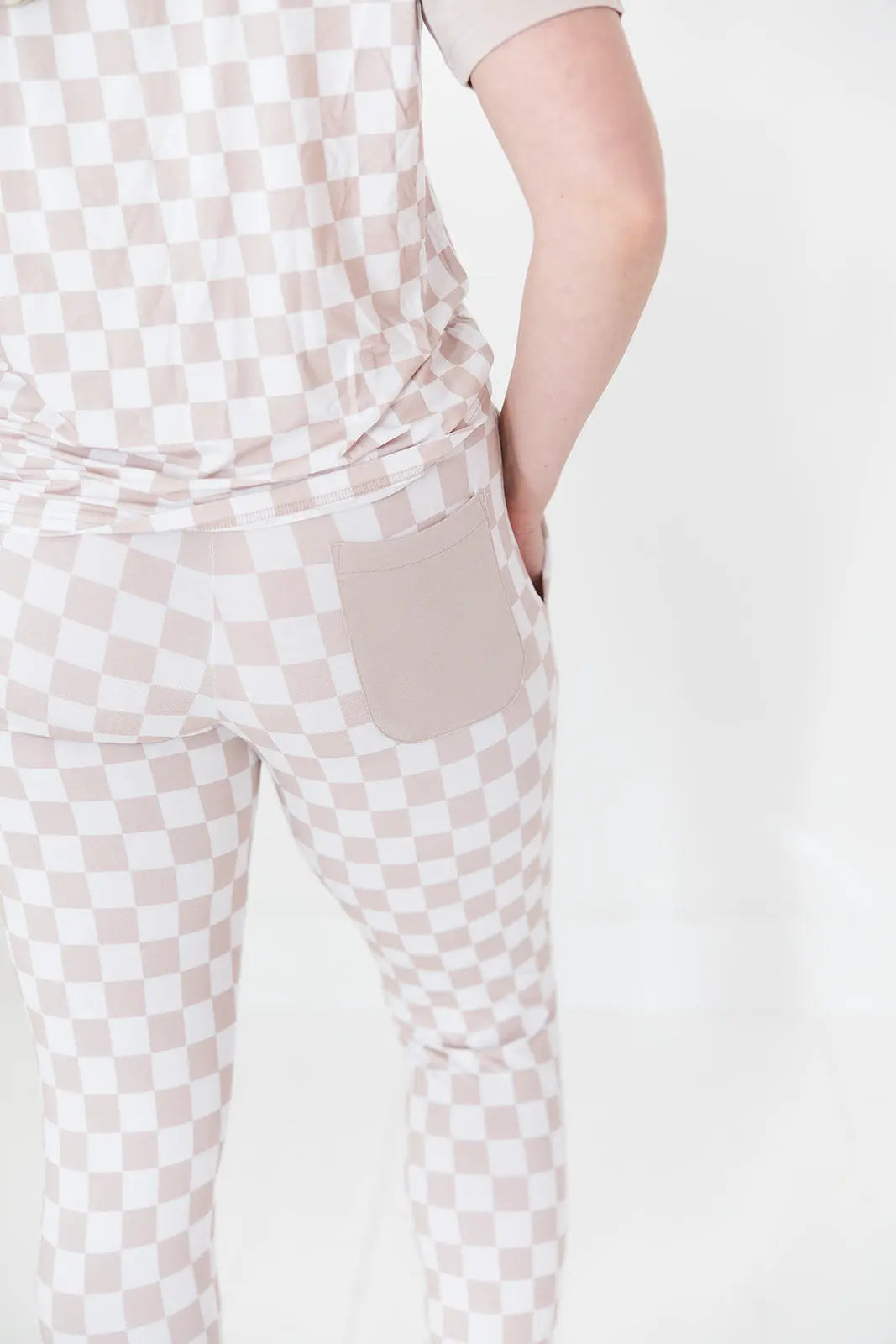 Checkered Bamboo Mama Pajamas Two Piece Set For Moms Charlie Lou Baby Everetts Place: Online Boutique