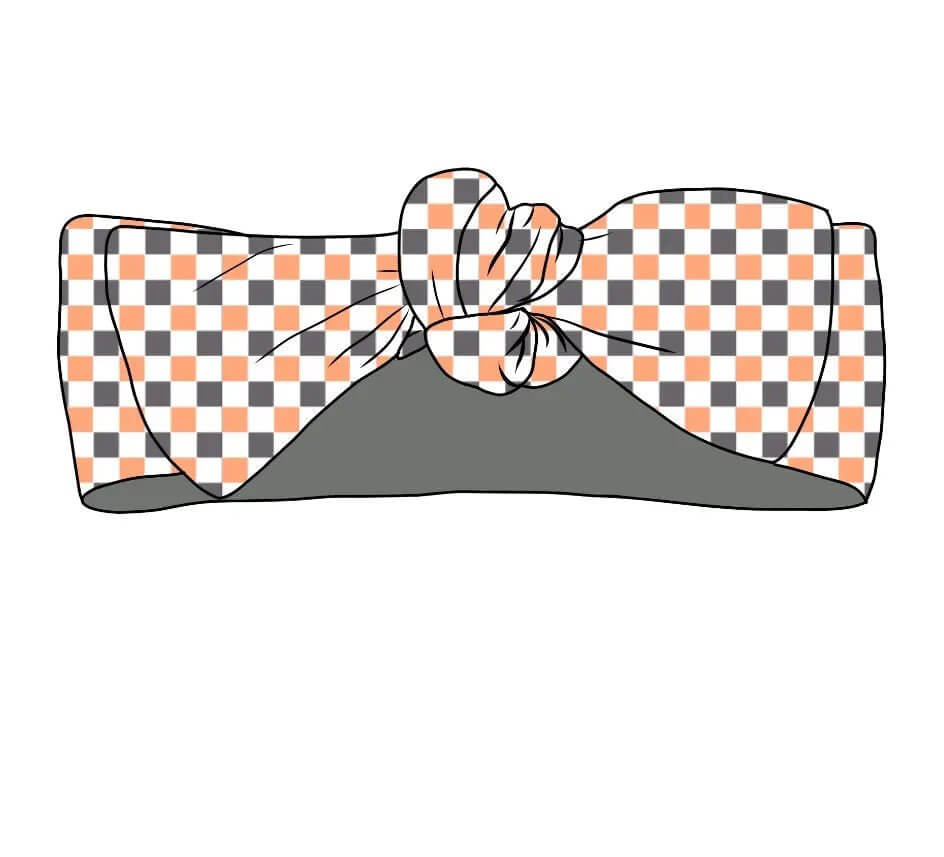 Miller & Co. Checkered Boo Halloween, Headband Bow - Everetts Place Boutique -