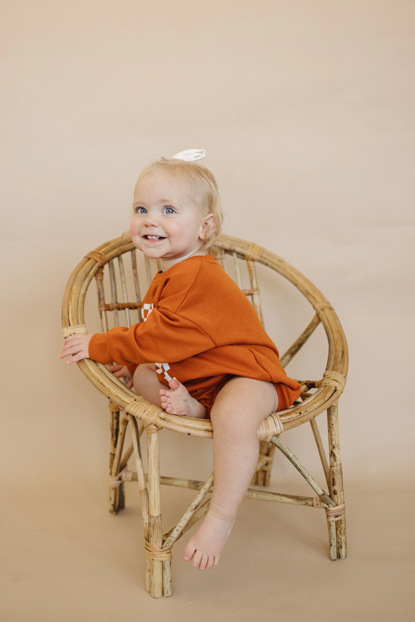 Little Joy Co. Checkered Ghost Sweatshirt Romper Oversized With Snaps - Apparel & Accessories > Clothing > Baby & Toddler Clothing > Baby & Toddler Outfits