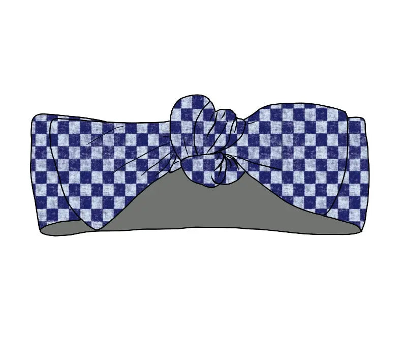 Checkered Police Patrol, Headband Bow Miller & Co. Everetts Place Boutique