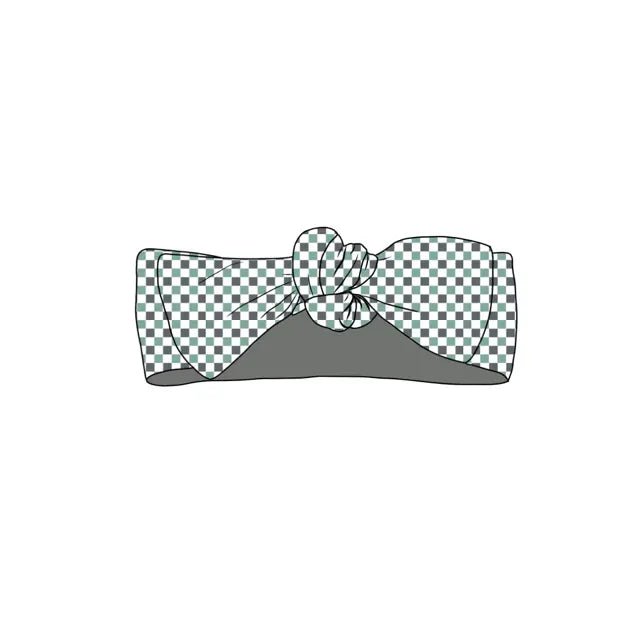 Miller & Co. Checkered Trash Truck, Headband Bow - Everetts Place Boutique -