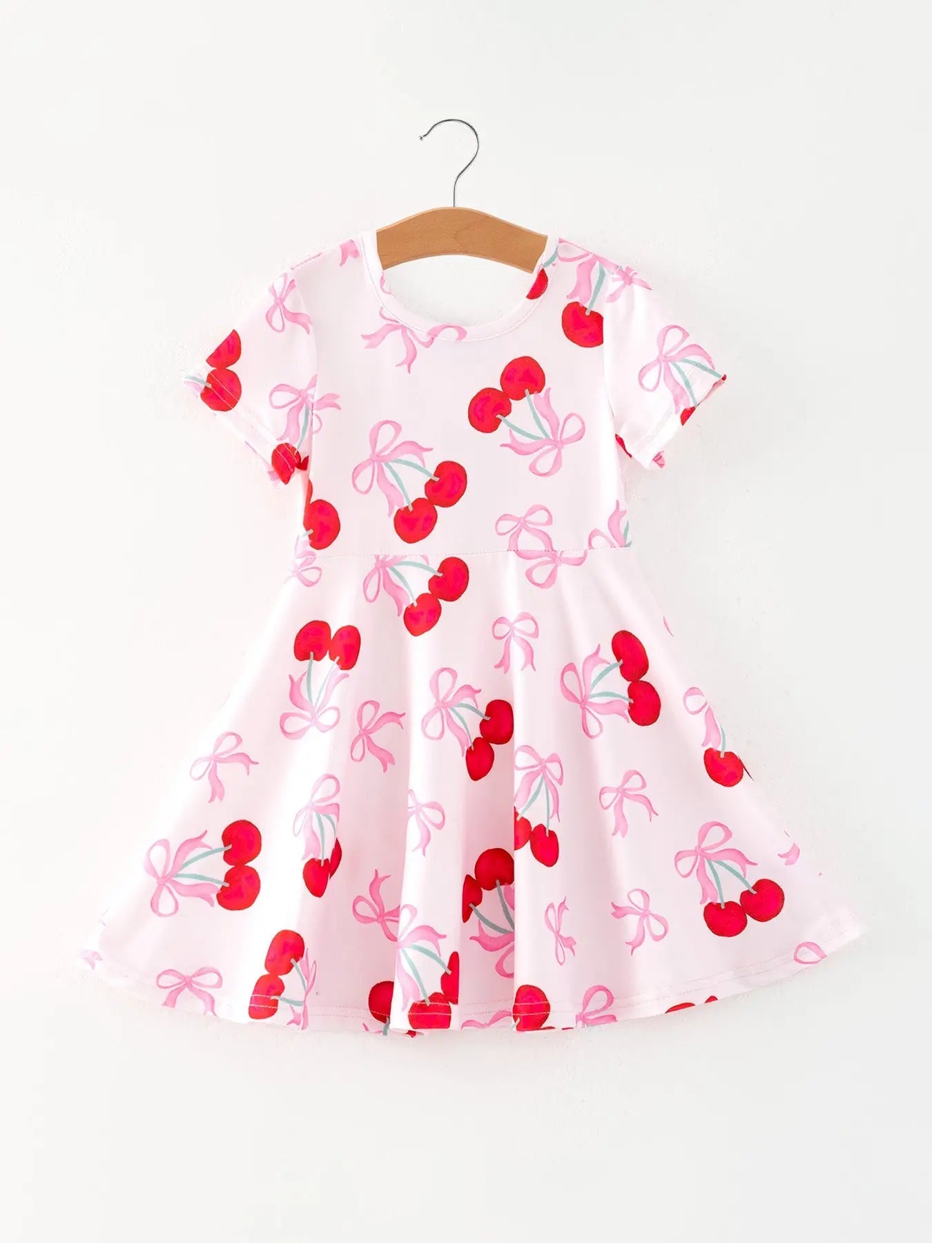 Cherry Pattern Vibrant Girls Dress for Fun Occasions Rylee Faith Designs Everetts Place: Online Boutique