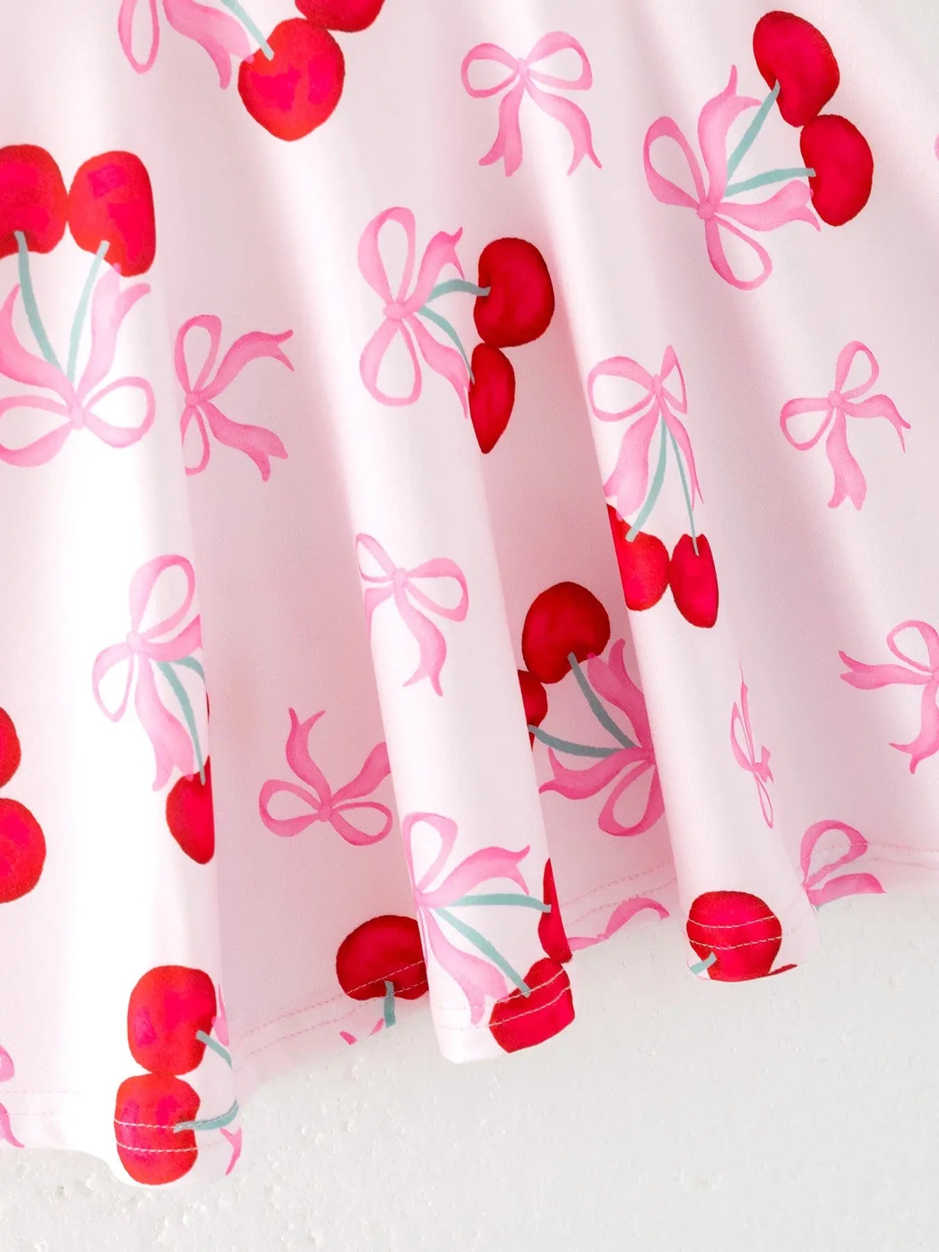 Cherry Pattern Vibrant Girls Dress for Fun Occasions Rylee Faith Designs Everetts Place: Online Boutique