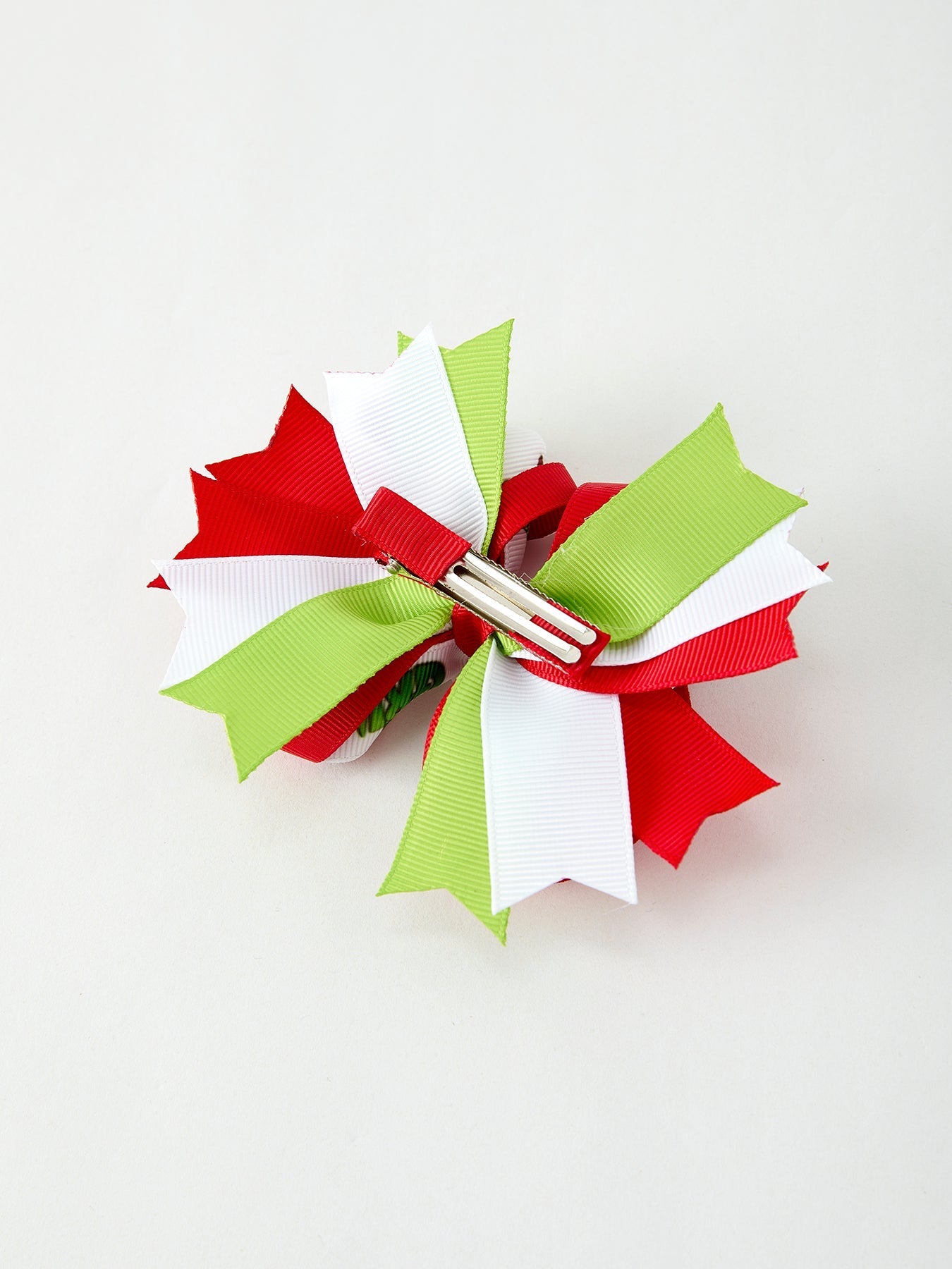 Christmas Character Red Green Bow 4.7 inch Hairpin Rylee Faith Designs Everetts Place: Online Boutique