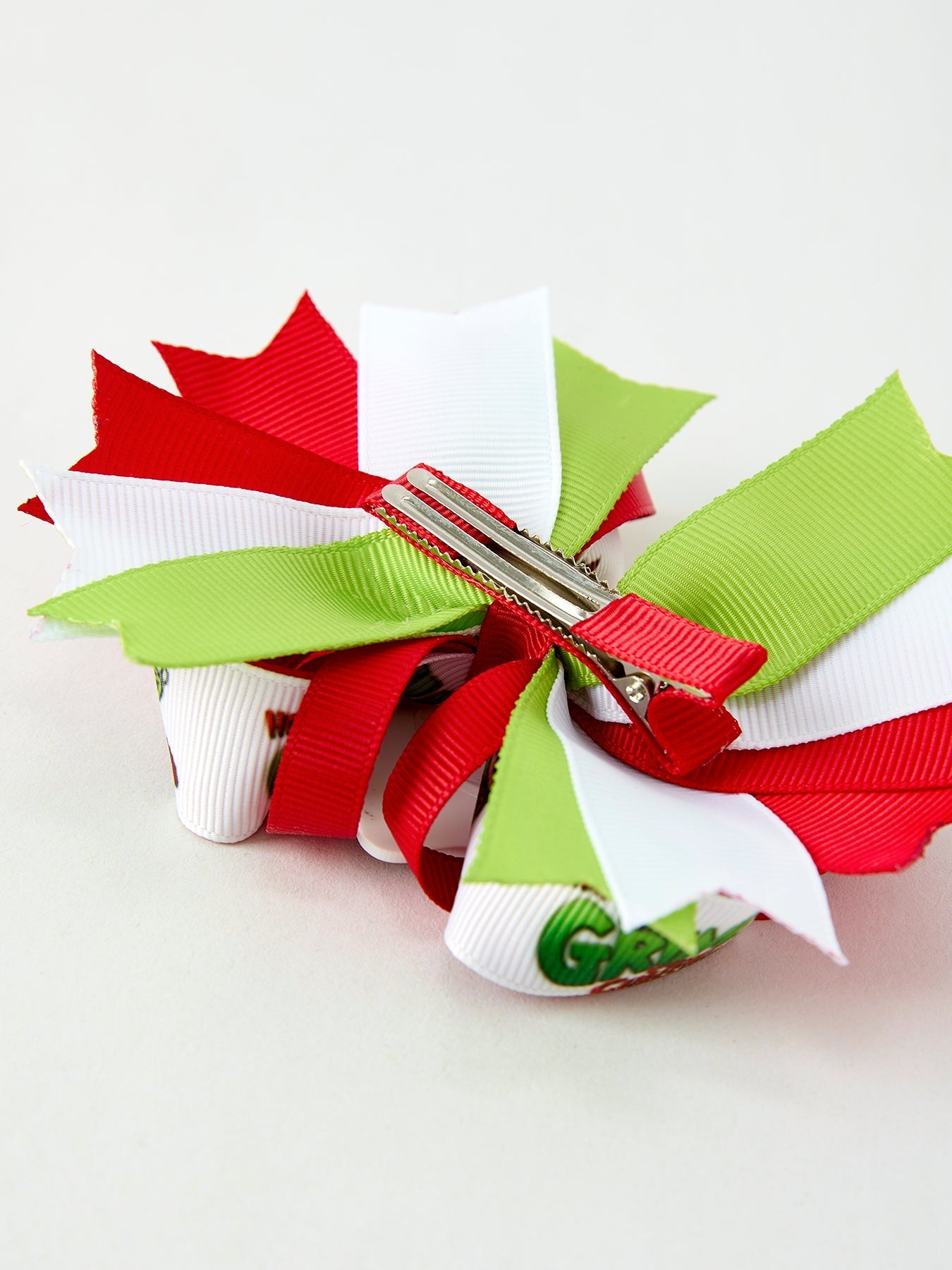 Christmas Character Red Green Bow 4.7 inch Hairpin Rylee Faith Designs Everetts Place: Online Boutique