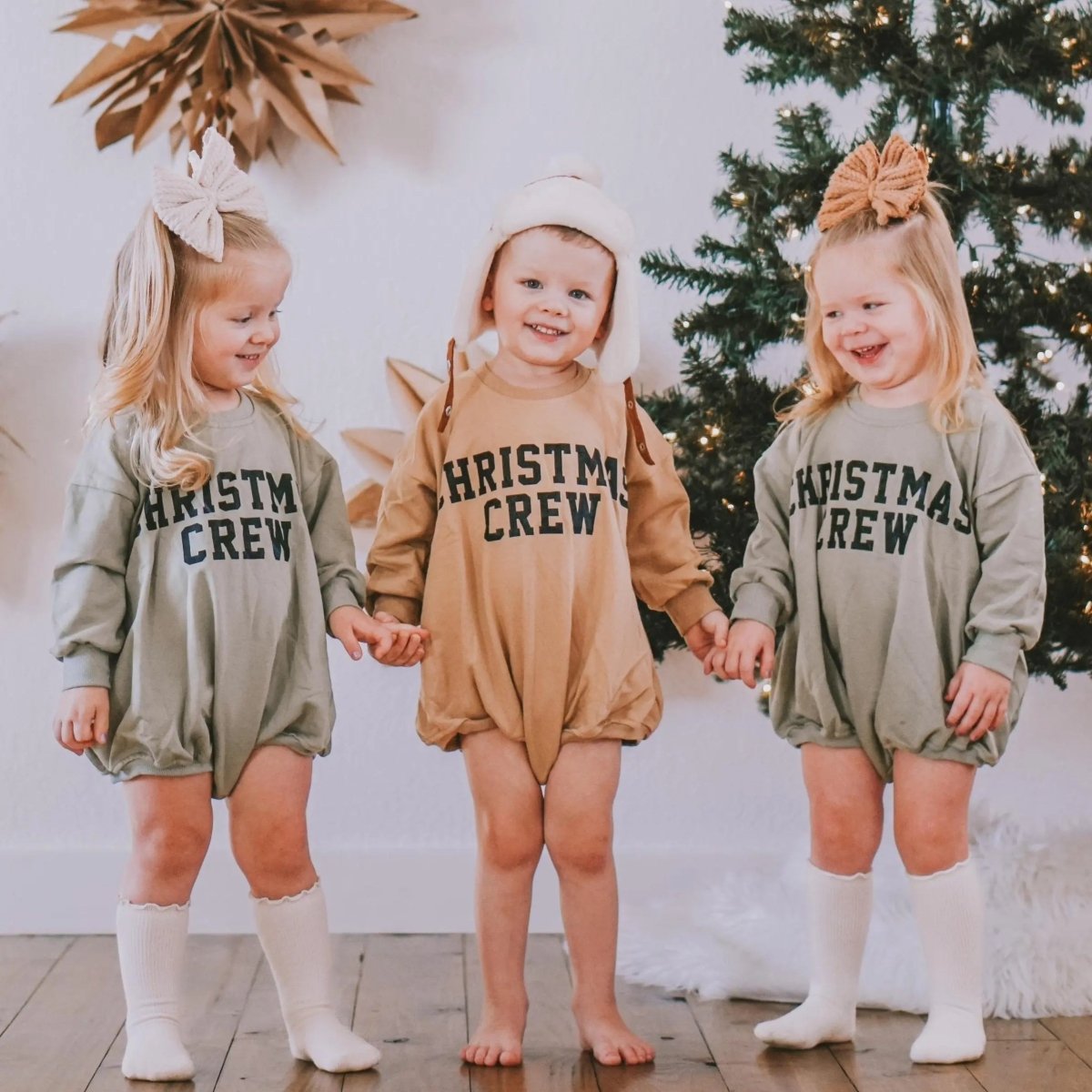 Little Joy Co. Christmas Crew Sweatshirt Romper - more colors - Everetts Place Boutique -
