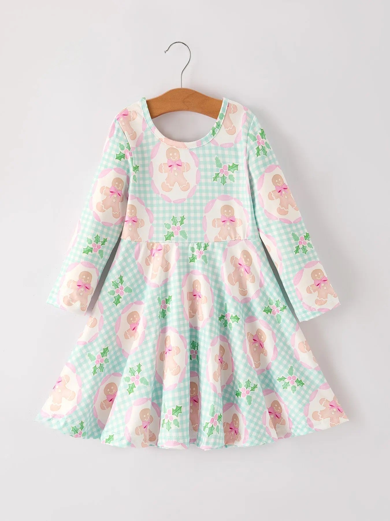 Christmas Gingerbread Man Print Plaid Girls Dress Rylee Faith Designs Everetts Place: Online Boutique