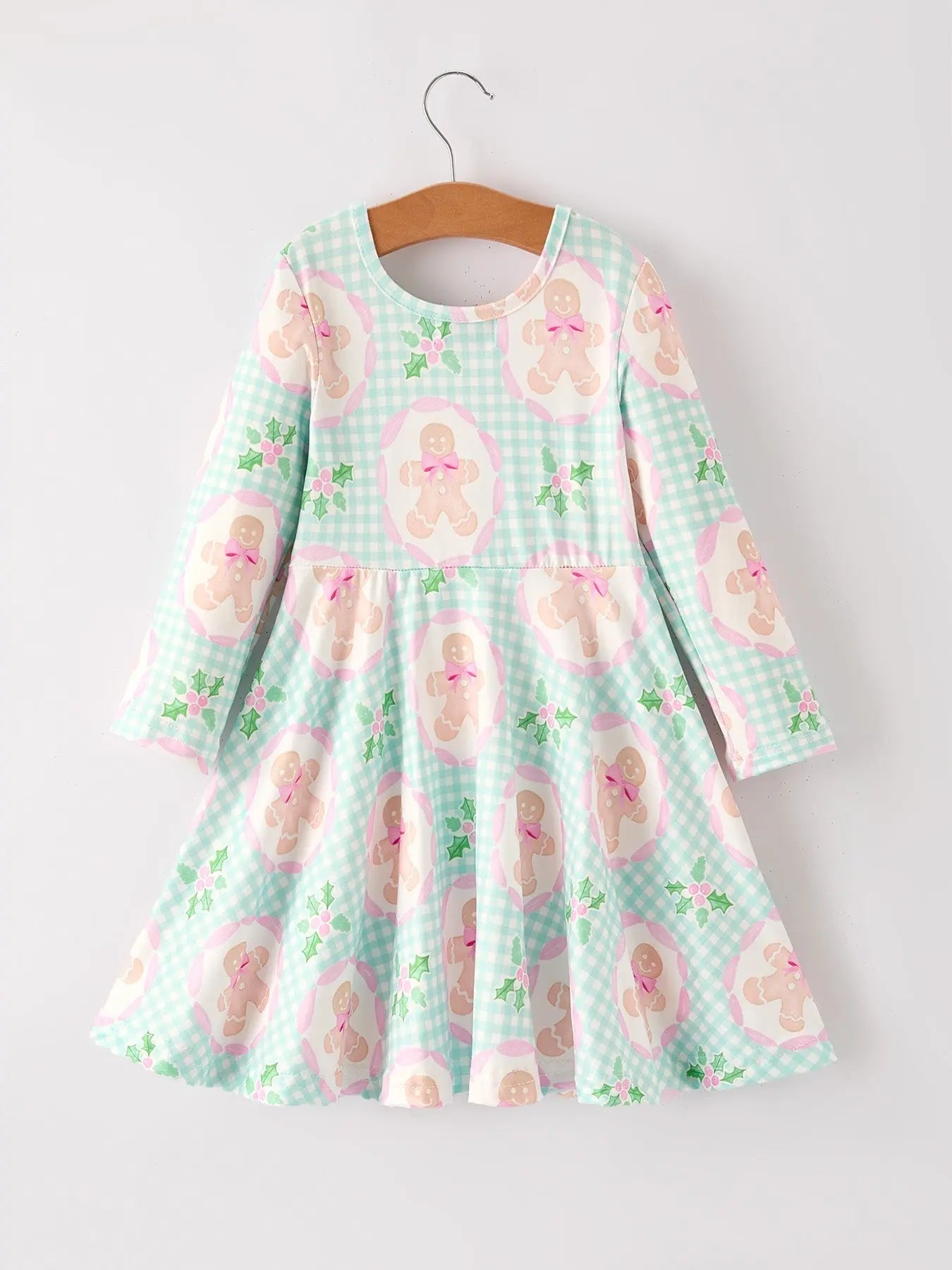 Christmas Gingerbread Man Print Plaid Girls Dress Rylee Faith Designs Everetts Place: Online Boutique