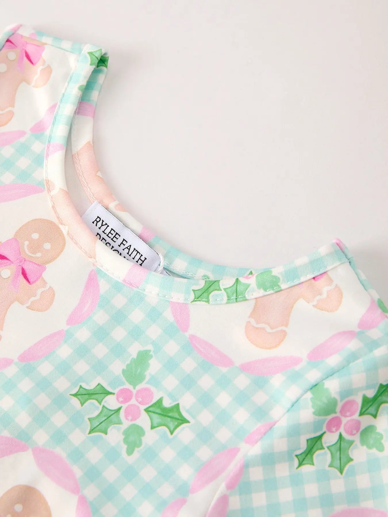 Christmas Gingerbread Man Print Plaid Girls Dress Rylee Faith Designs Everetts Place: Online Boutique