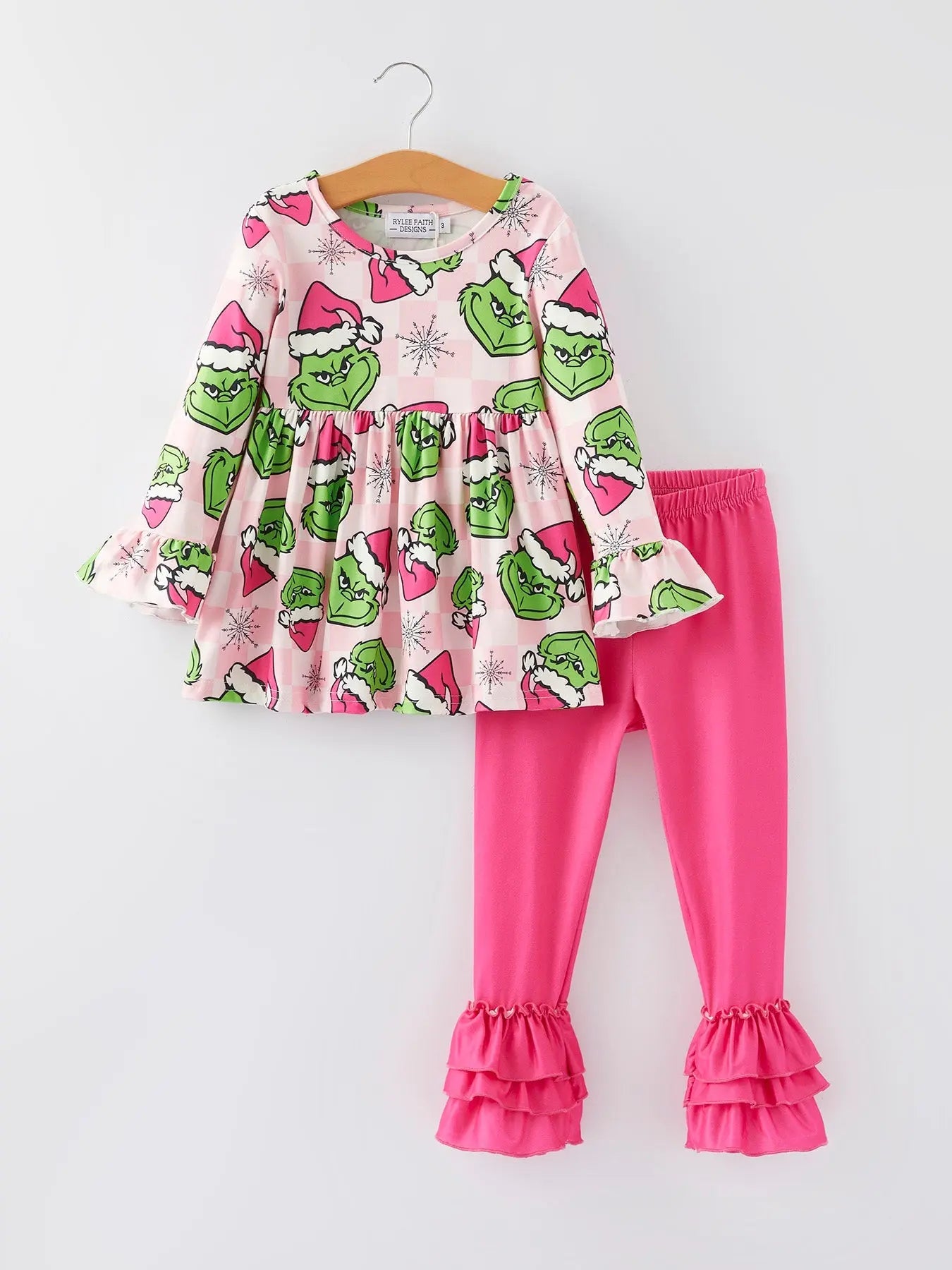 Christmas Girls Cartoon Print Outfit Set Rylee Faith Designs Everetts Place: Online Boutique