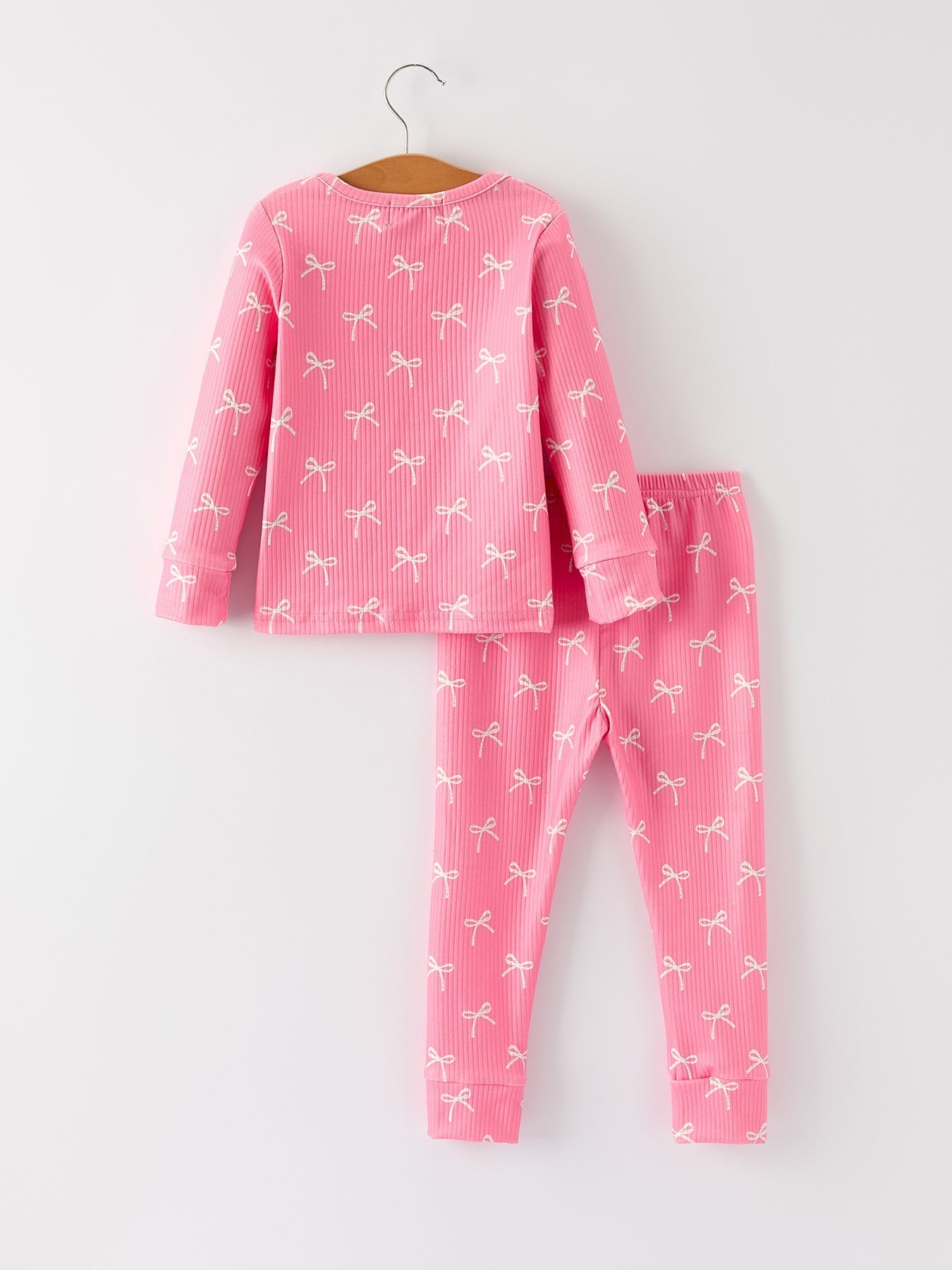 Christmas Girls Pink Bow Pajama Set Cozy And Cute Festive Rylee Faith Designs Everetts Place: Online Boutique