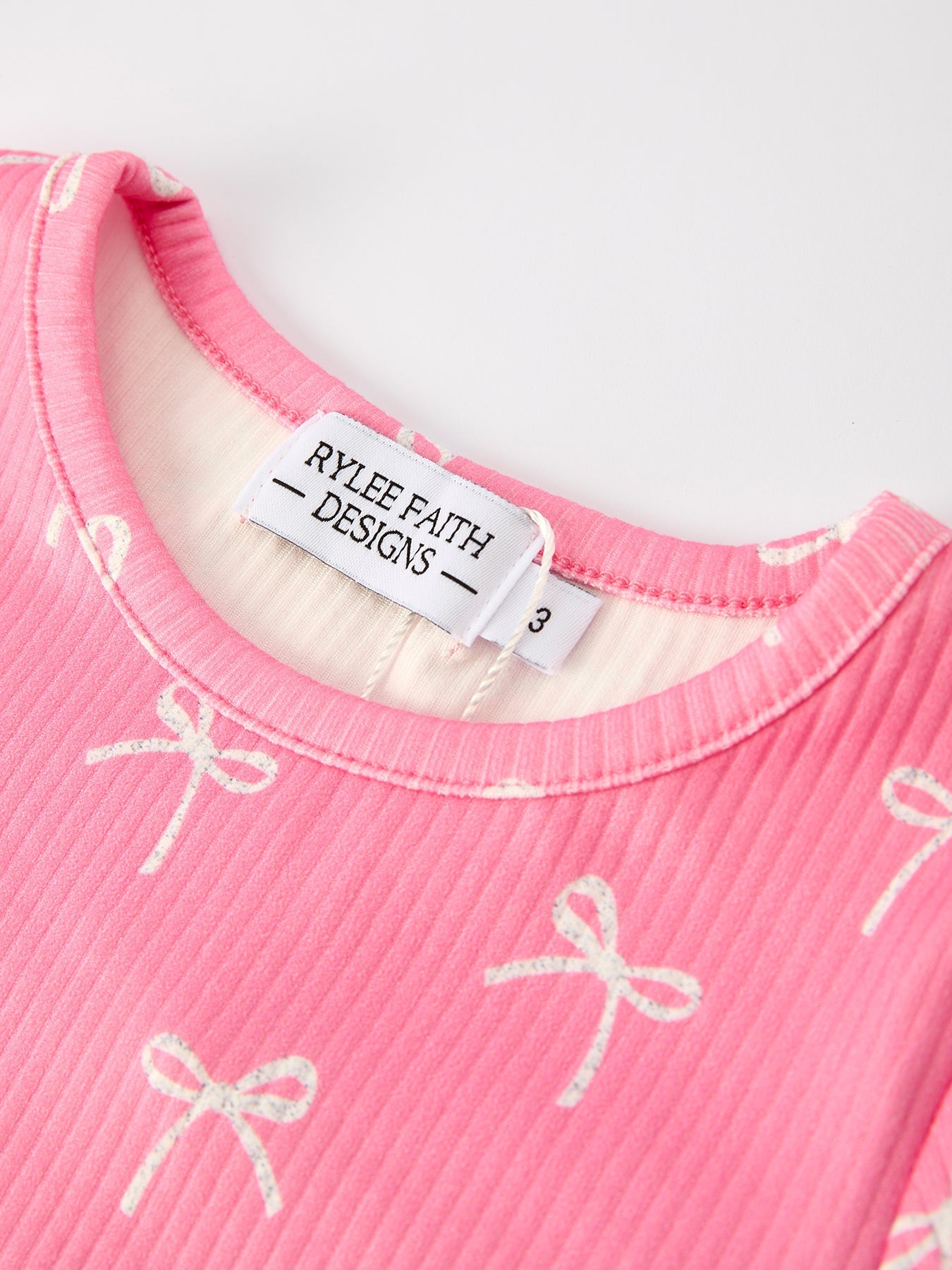 Christmas Girls Pink Bow Pajama Set Cozy And Cute Festive Rylee Faith Designs Everetts Place: Online Boutique