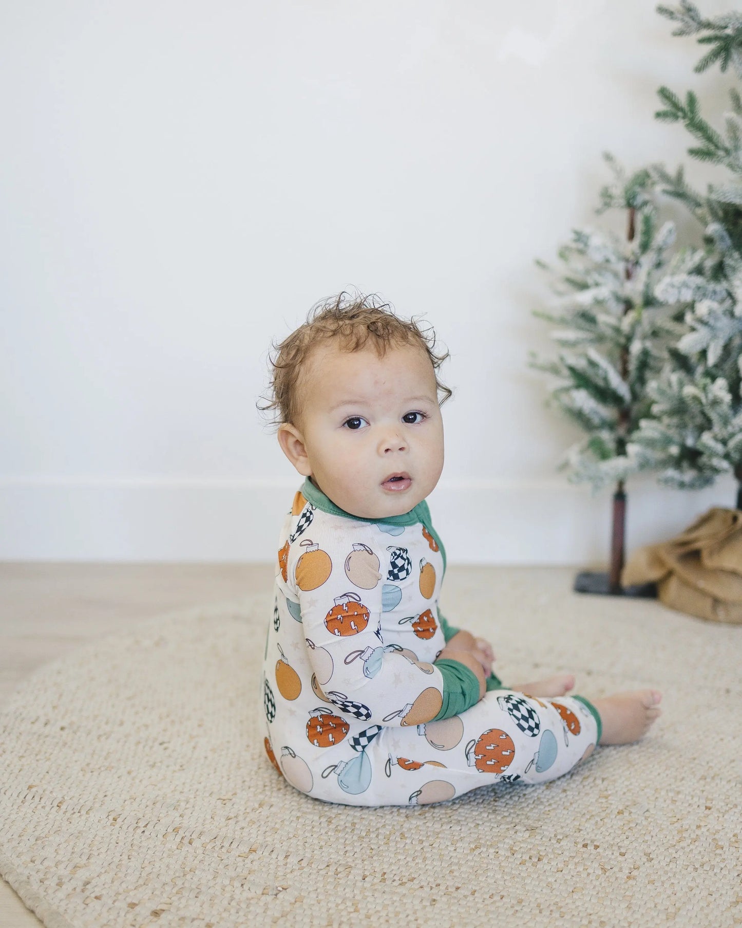 Little Joy Co. Christmas Ornament Bamboo Zippy Romper For Babies Cozy - Apparel & Accessories > Clothing > Baby & Toddler Clothing > Baby & Toddler Sleepwear