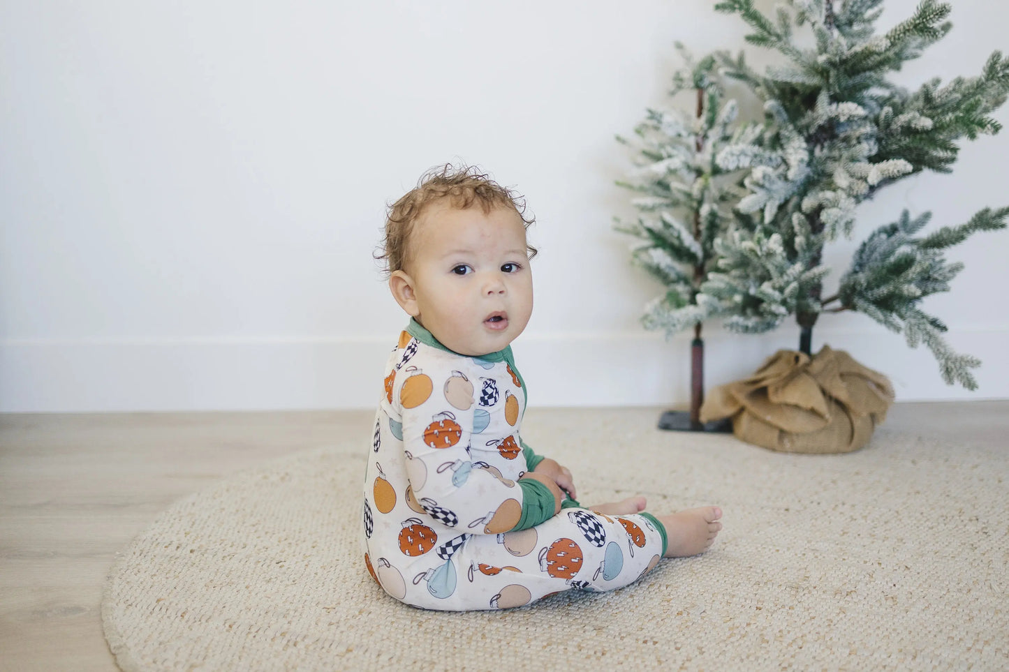 Little Joy Co. Christmas Ornament Bamboo Zippy Romper For Babies Cozy - Apparel & Accessories > Clothing > Baby & Toddler Clothing > Baby & Toddler Sleepwear