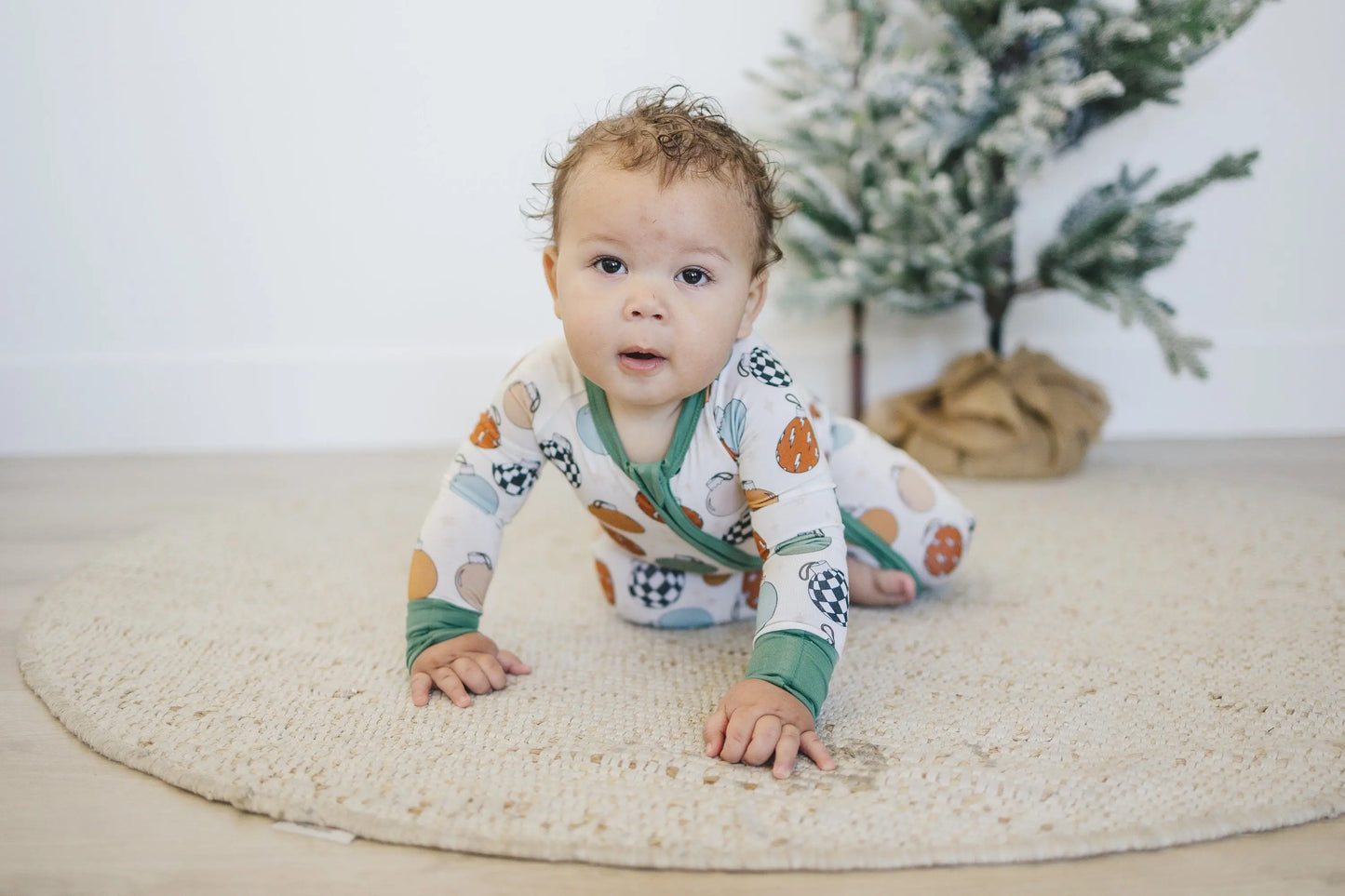 Little Joy Co. Christmas Ornament Bamboo Zippy Romper For Babies Cozy - Apparel & Accessories > Clothing > Baby & Toddler Clothing > Baby & Toddler Sleepwear