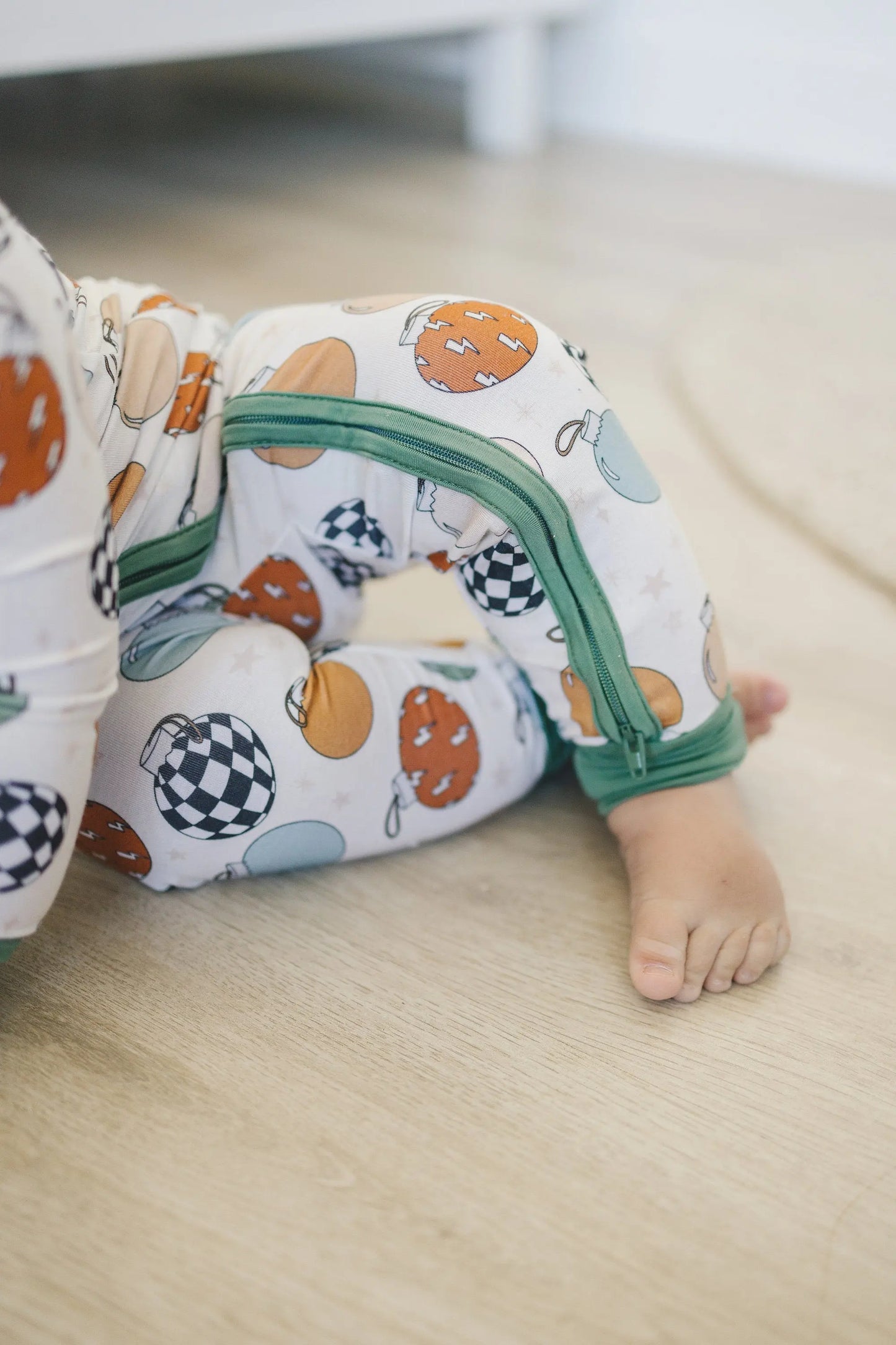 Little Joy Co. Christmas Ornament Bamboo Zippy Romper For Babies Cozy - Apparel & Accessories > Clothing > Baby & Toddler Clothing > Baby & Toddler Sleepwear