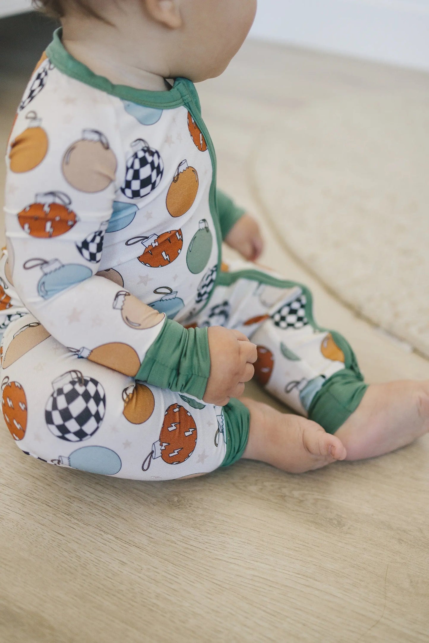 Little Joy Co. Christmas Ornament Bamboo Zippy Romper For Babies Cozy - Apparel & Accessories > Clothing > Baby & Toddler Clothing > Baby & Toddler Sleepwear