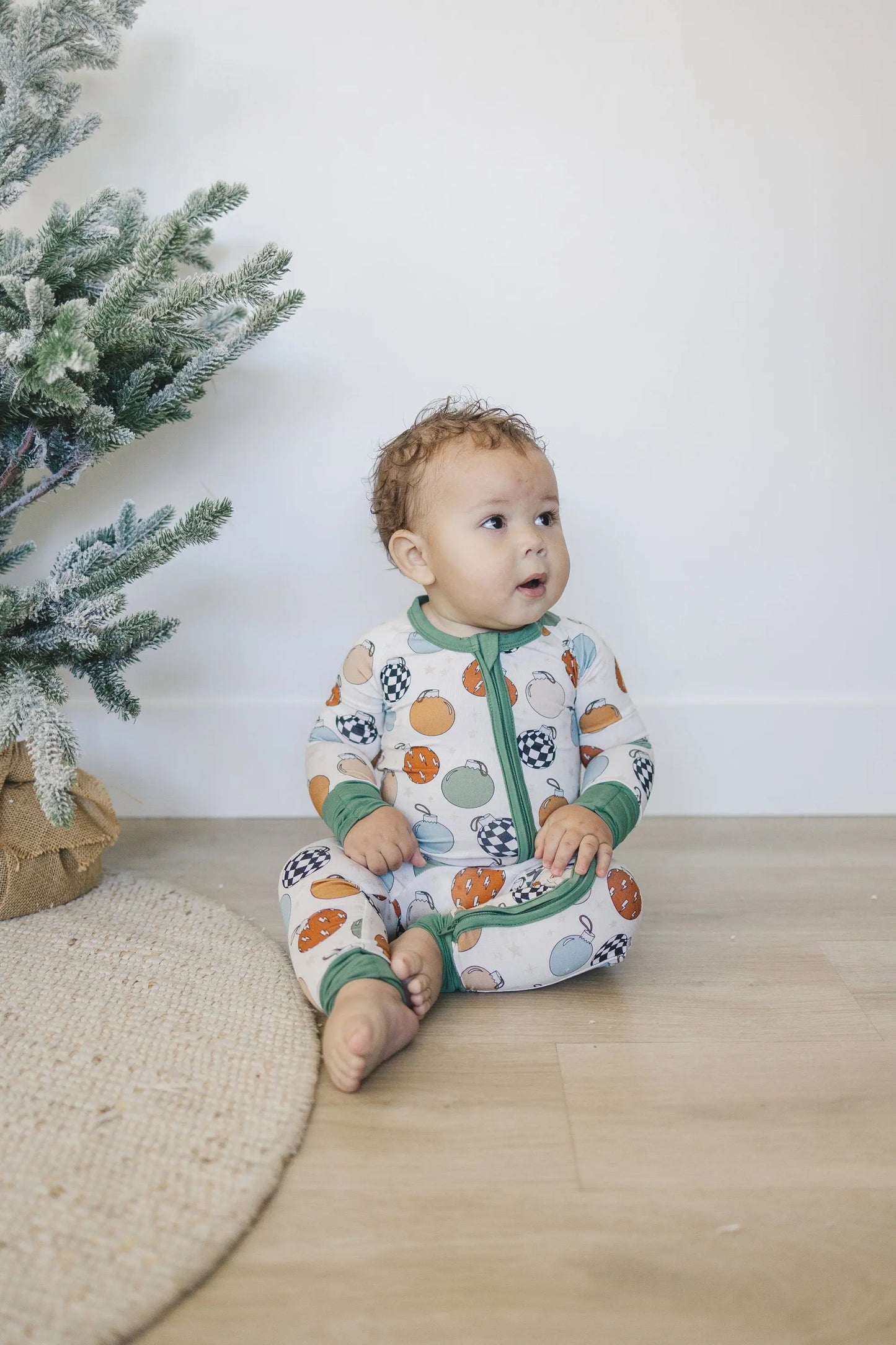 Little Joy Co. Christmas Ornament Bamboo Zippy Romper For Babies Cozy - Apparel & Accessories > Clothing > Baby & Toddler Clothing > Baby & Toddler Sleepwear