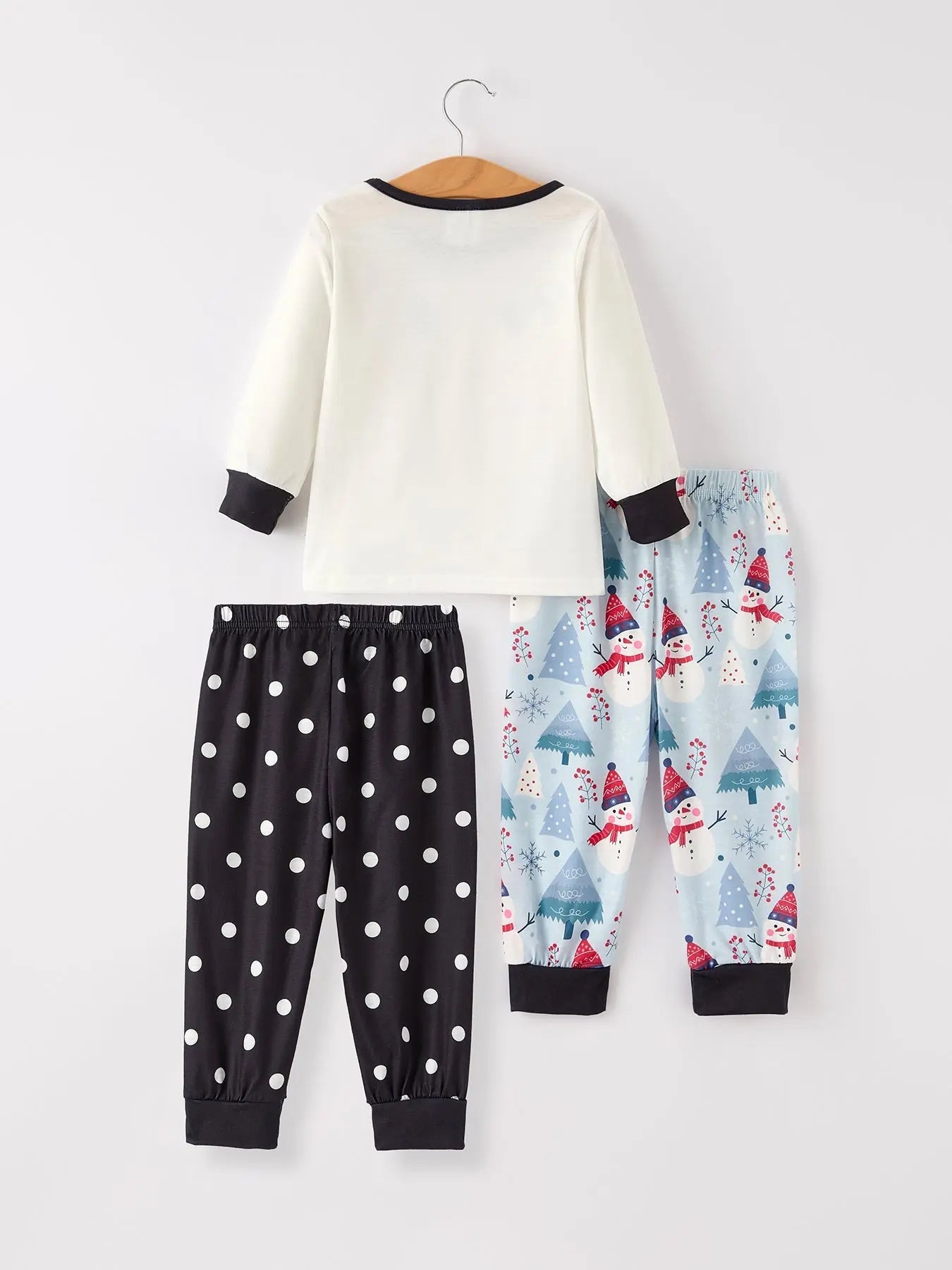 Christmas Print Girls Pajama Set with Top and Two Pants Combination Rylee Faith Designs Everetts Place: Online Boutique