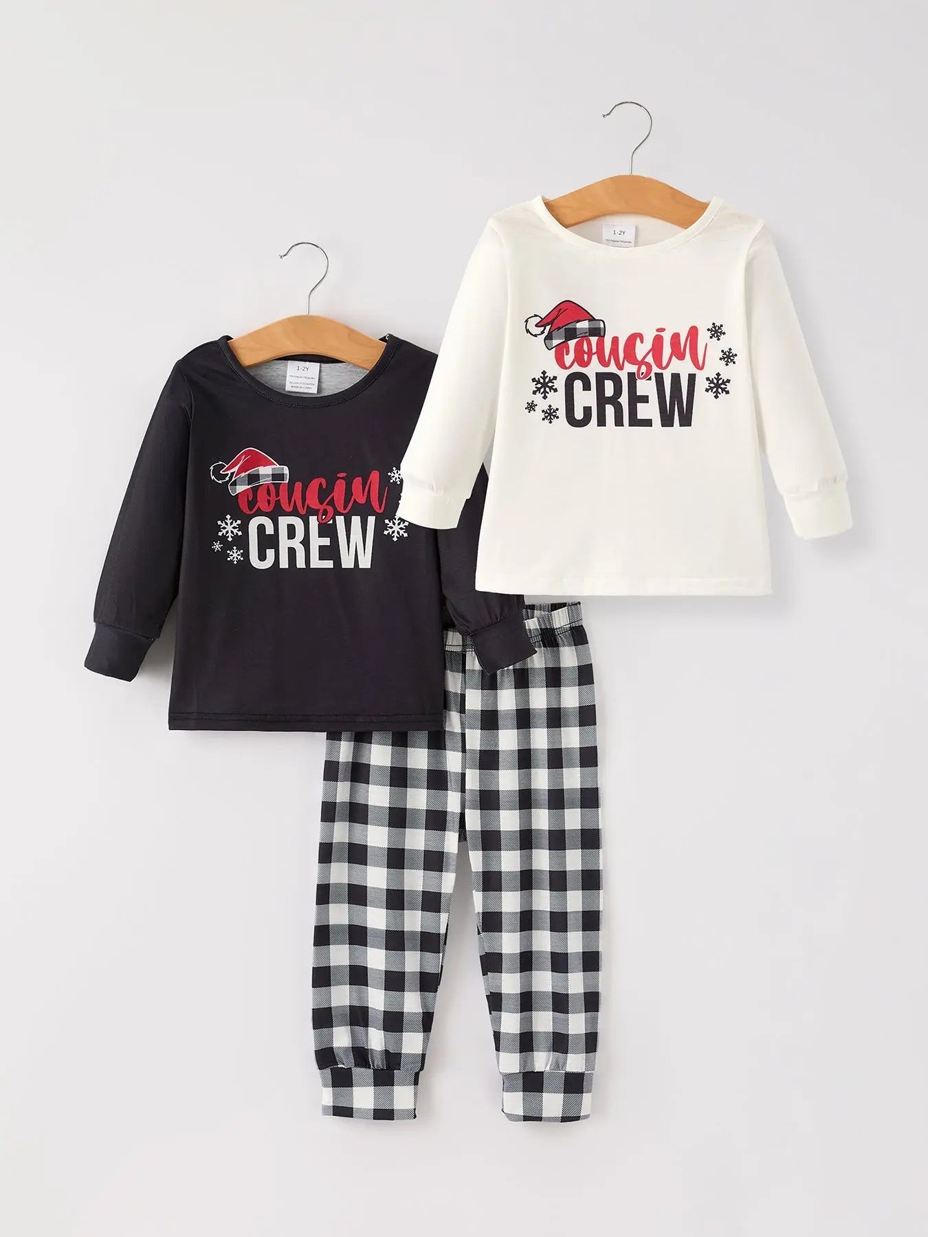 Christmas Print Girls Pajama Set with Two Tops and One Pant Combination Rylee Faith Designs Everetts Place: Online Boutique 25.99