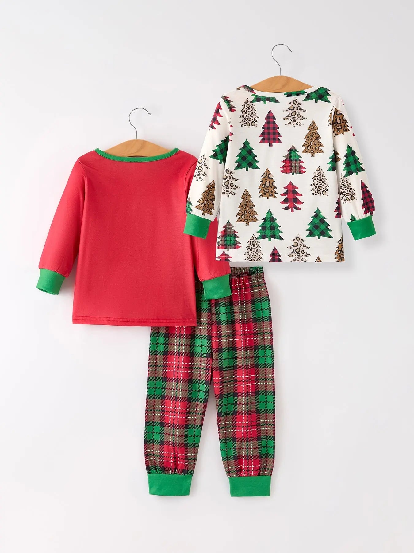 Christmas Print Girls Pajama Set with Two Tops and One Pant Combination Rylee Faith Designs Everetts Place: Online Boutique