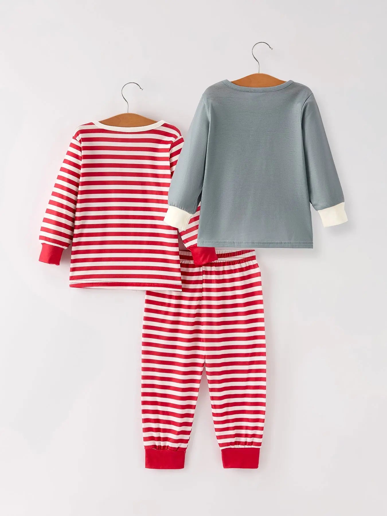Christmas Print Girls Pajama Set with Two Tops and One Pant Combination Rylee Faith Designs Everetts Place: Online Boutique