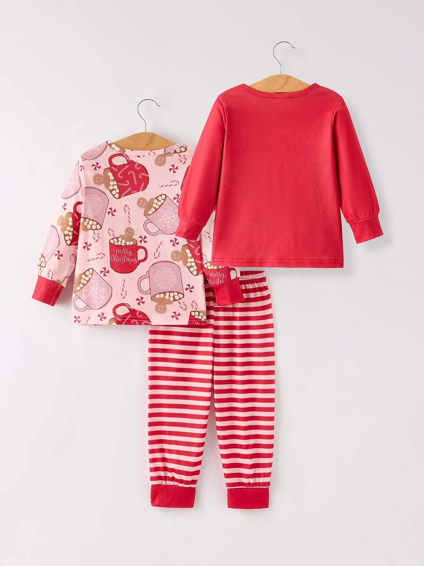 Christmas Print Girls Pajama Set with Two Tops and One Pant Combination Rylee Faith Designs Everetts Place: Online Boutique 25.99