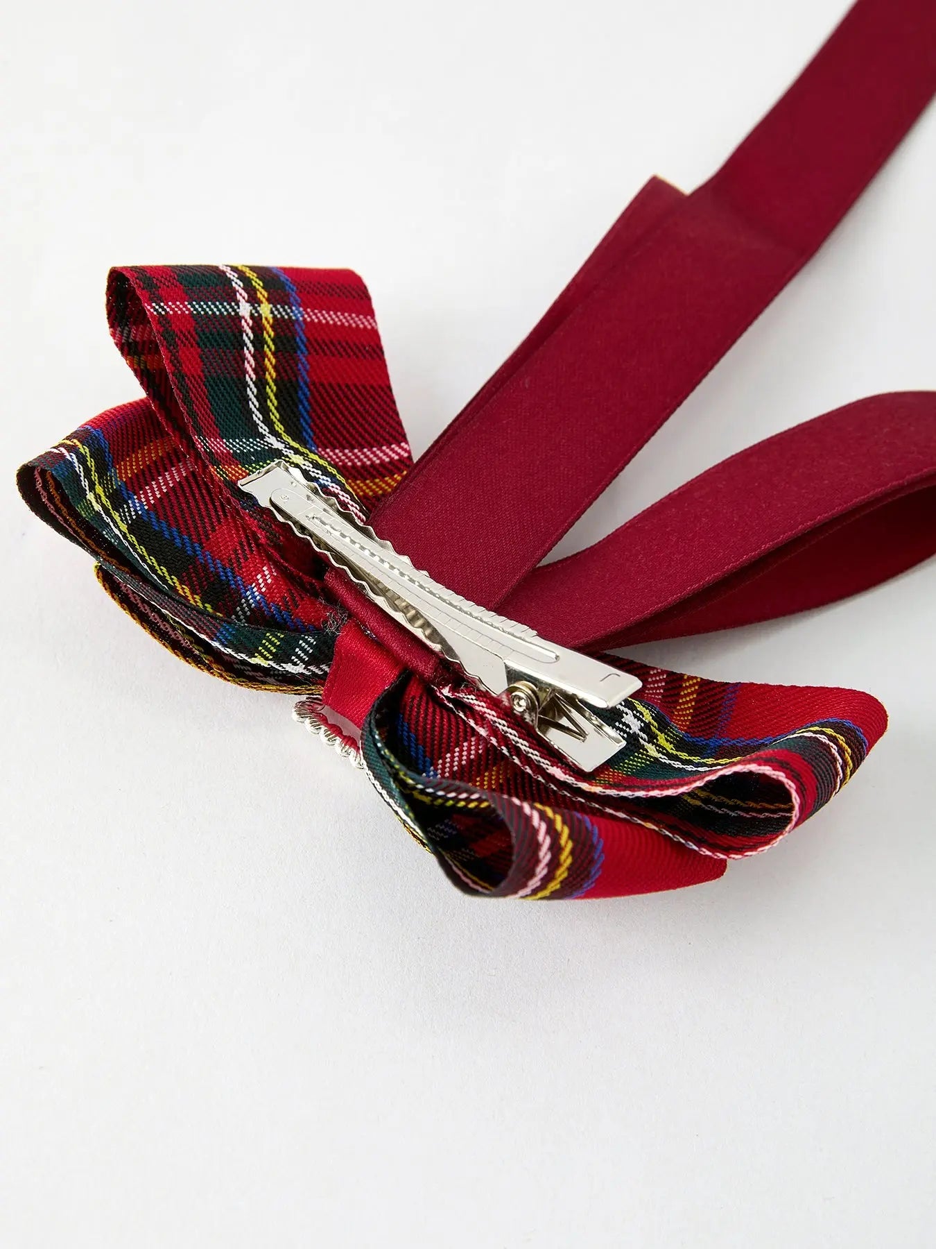 Christmas Red Plaid Zircon Bow Hairpin for Festive Holiday Style Rylee Faith Designs Everetts Place: Online Boutique