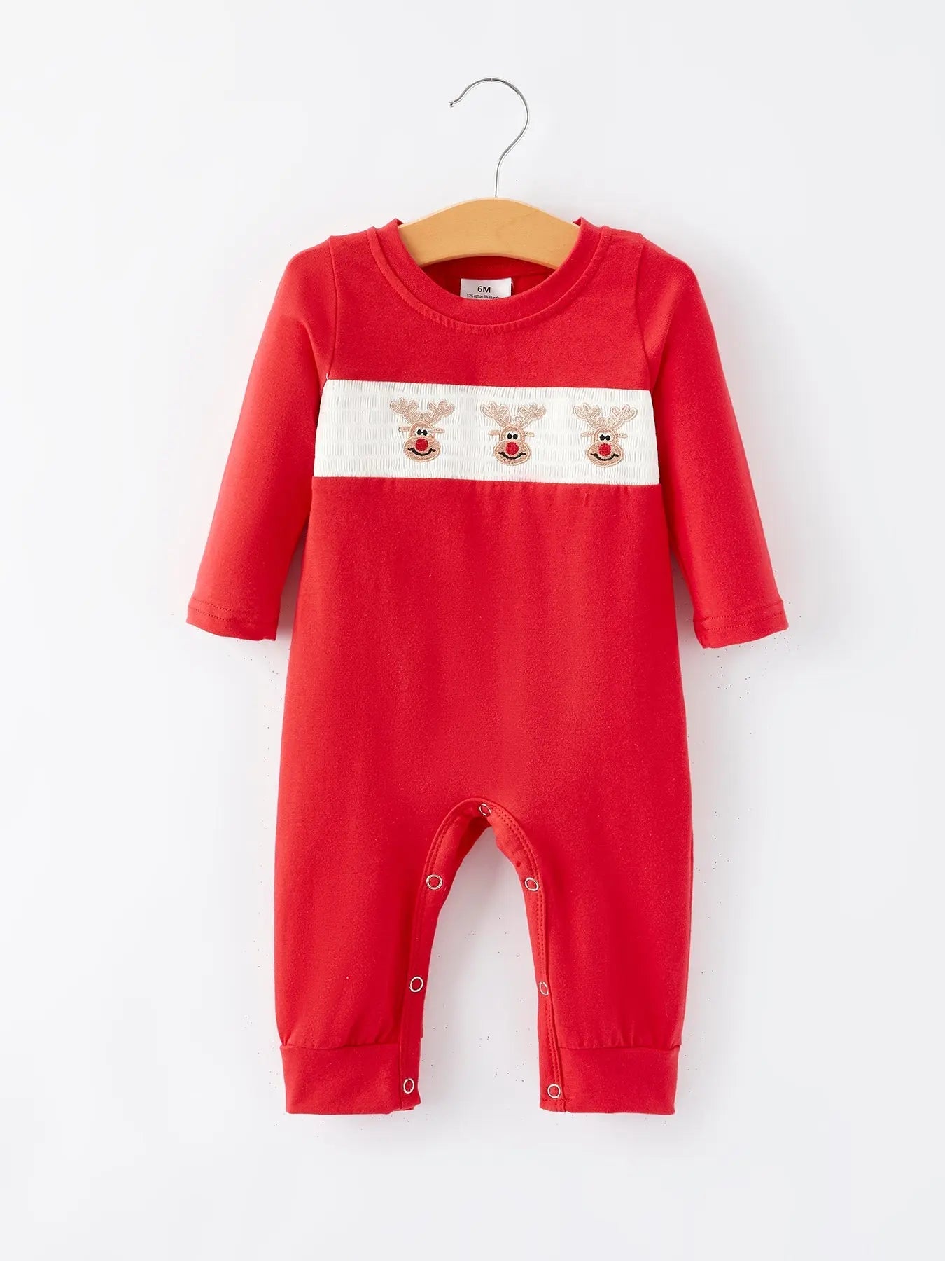 Christmas Red Smocking Reindeer Embroidery Boys Romper Rylee Faith Designs Everetts Place: Online Boutique