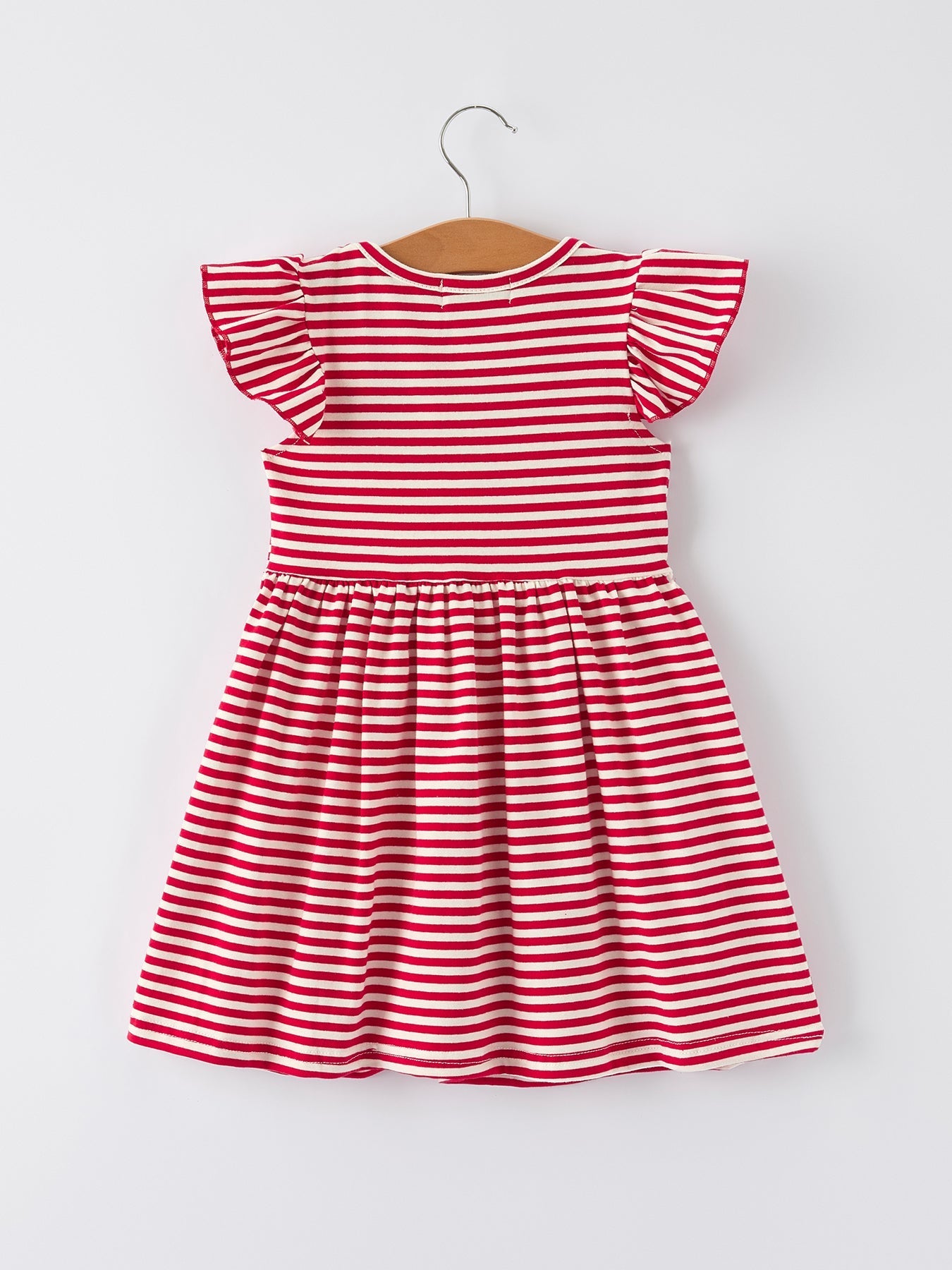 Christmas Red Stripe Dress with Santa Applique Pockets: Festive Fun Rylee Faith Designs Everetts Place: Online Boutique