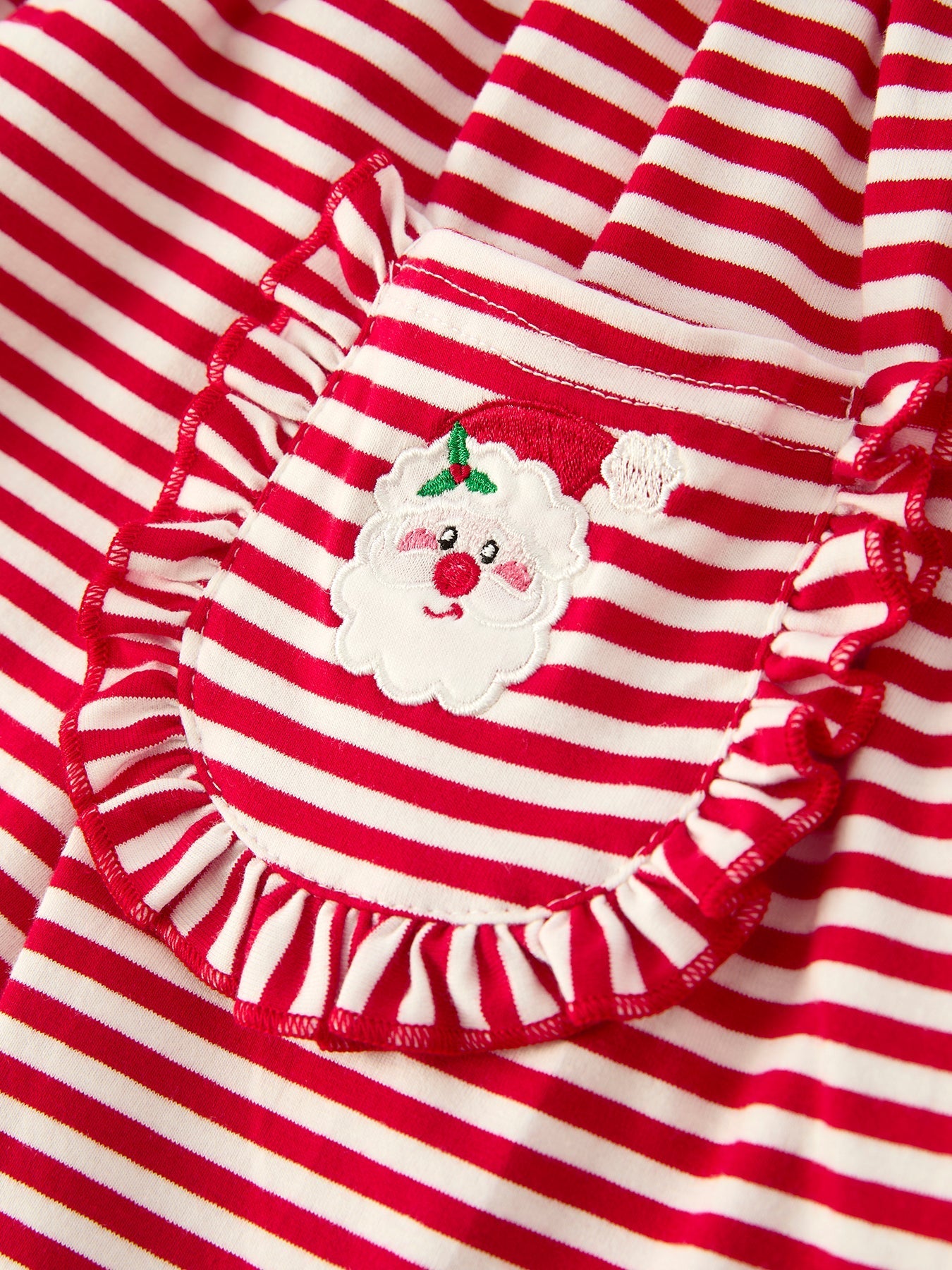 Christmas Red Stripe Dress with Santa Applique Pockets: Festive Fun Rylee Faith Designs Everetts Place: Online Boutique